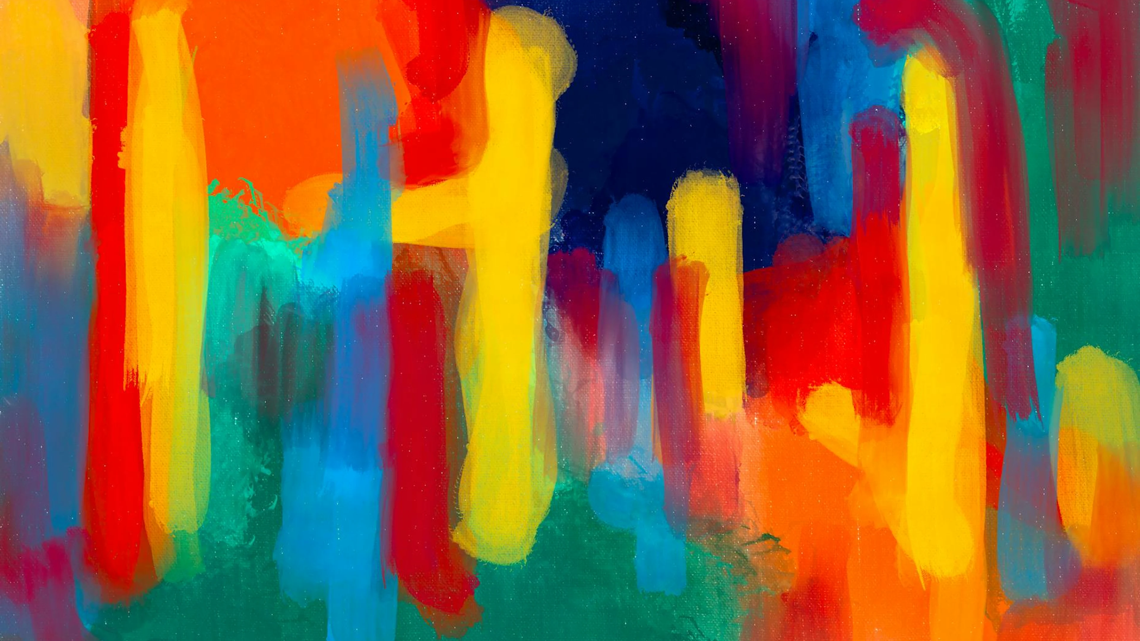 A dynamic and vivid abstract painting with bold colors and creative brushstrokes - free 4K Ultra HD abstract wallpaper for desktop