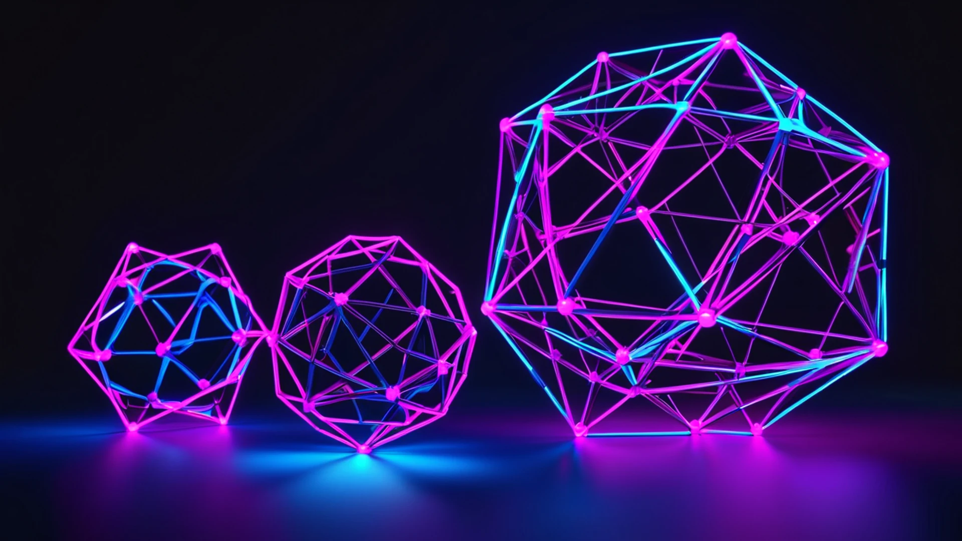Geometric Neon Wireframe - free hd abstract wallpaper for desktop