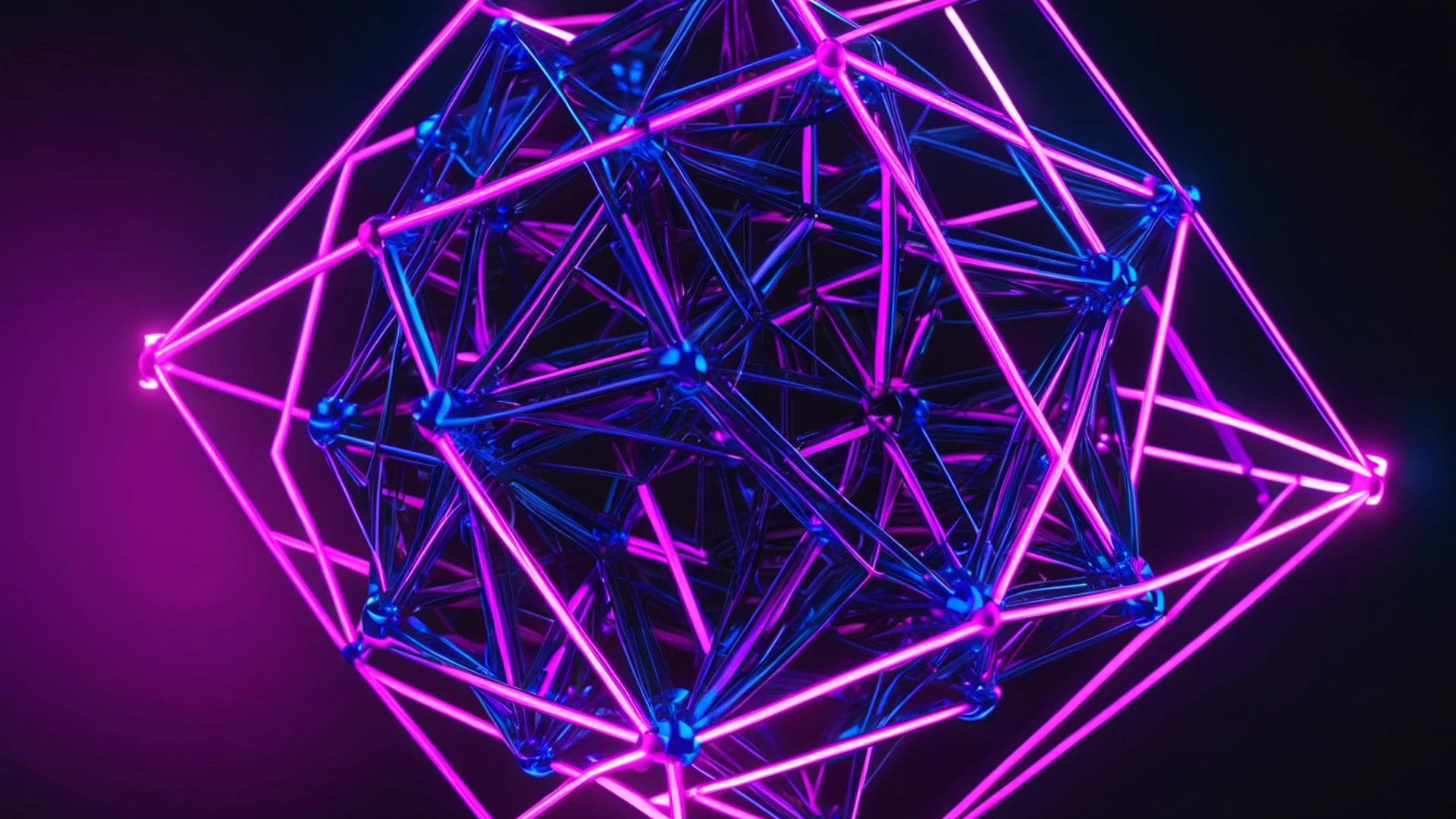 Geometric Neon Wireframe - free hd abstract wallpaper for desktop
