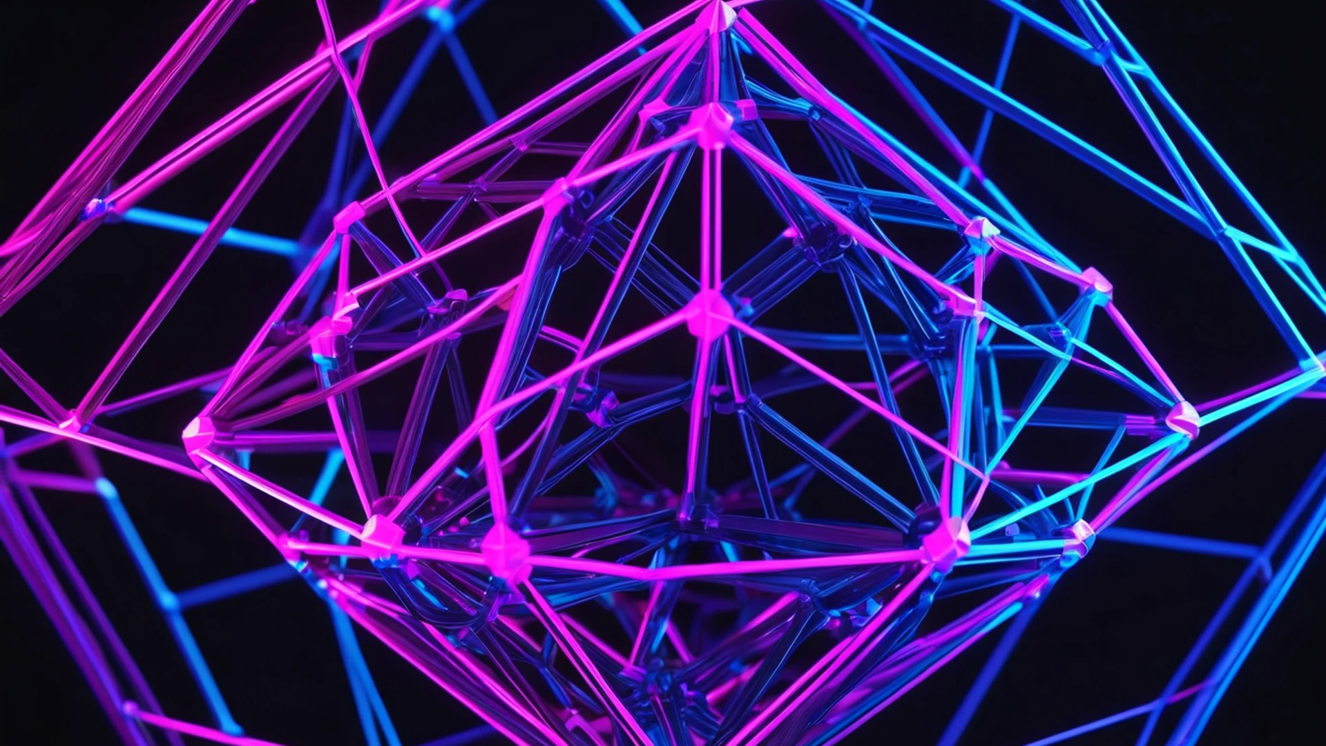 Geometric Neon Wireframe - free hd abstract wallpaper for desktop