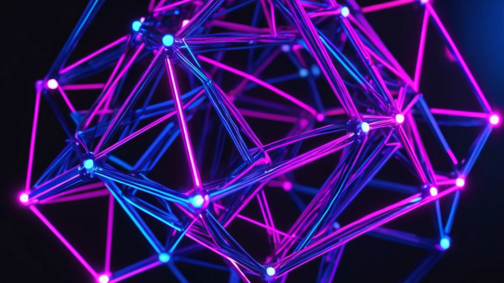 Geometric Neon Wireframe - free hd abstract wallpaper for desktop