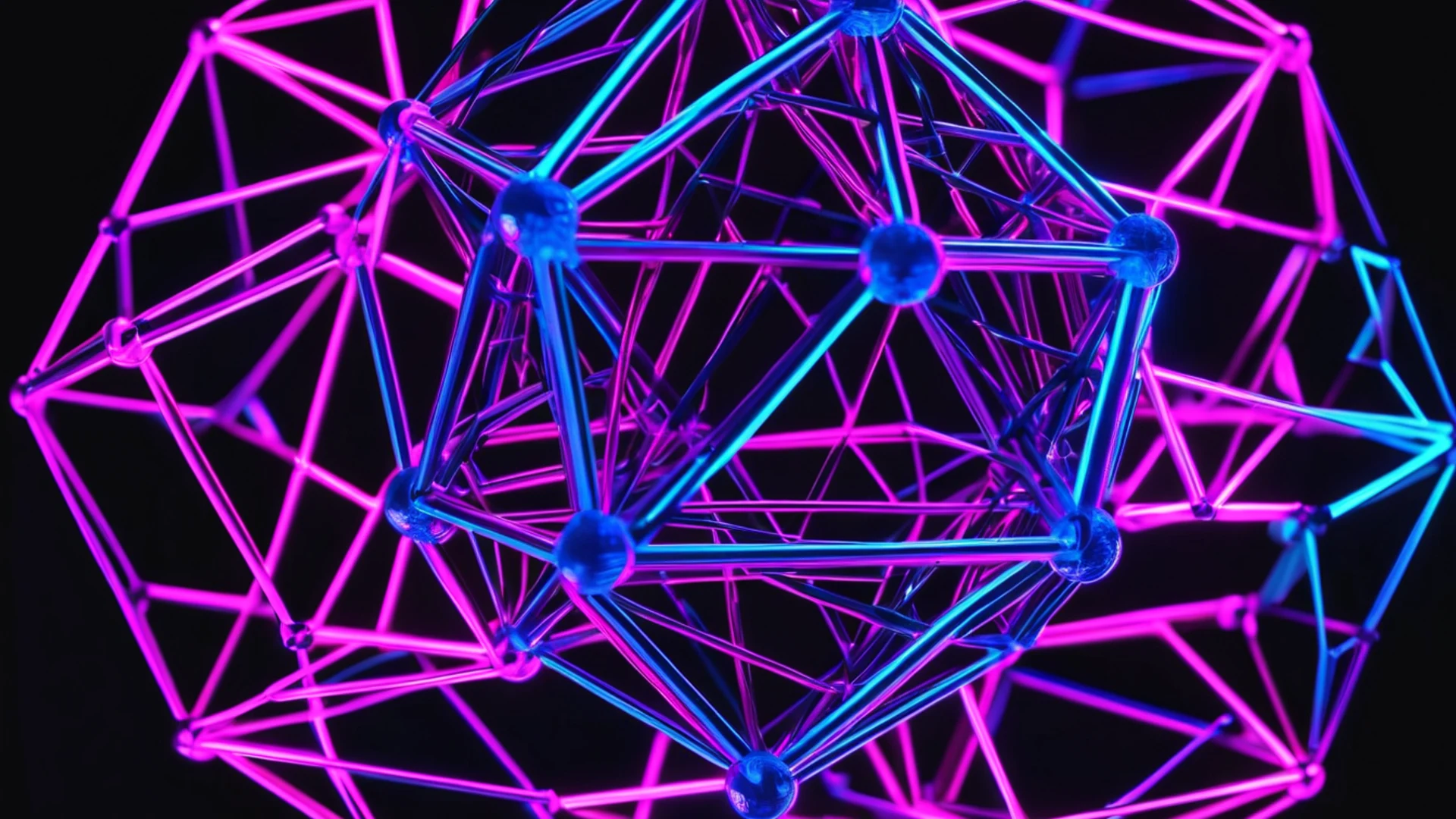 Geometric Neon Wireframe - free hd abstract wallpaper for desktop