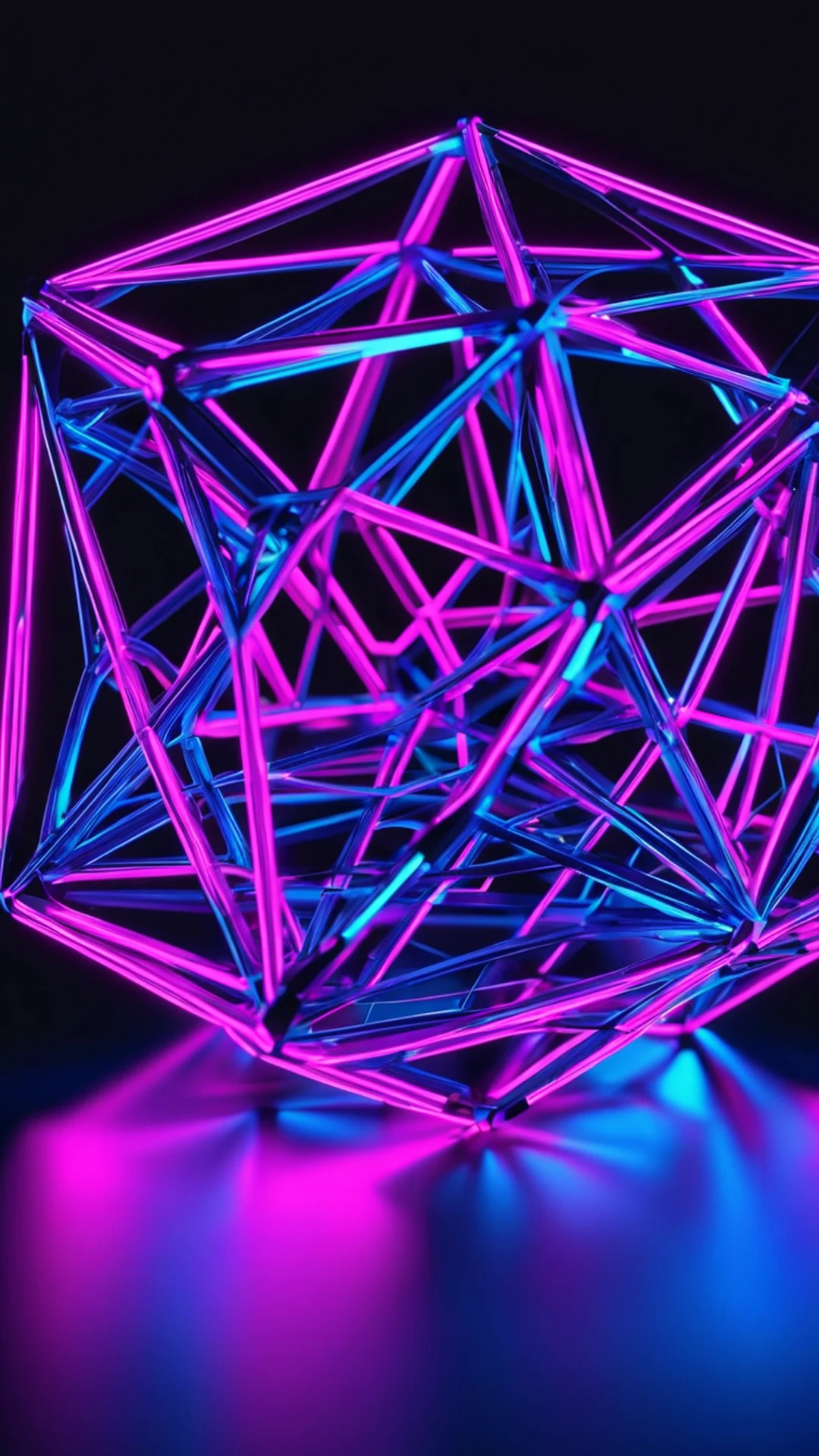 Geometric Neon Wireframe - free Phone abstract wallpaper for phone