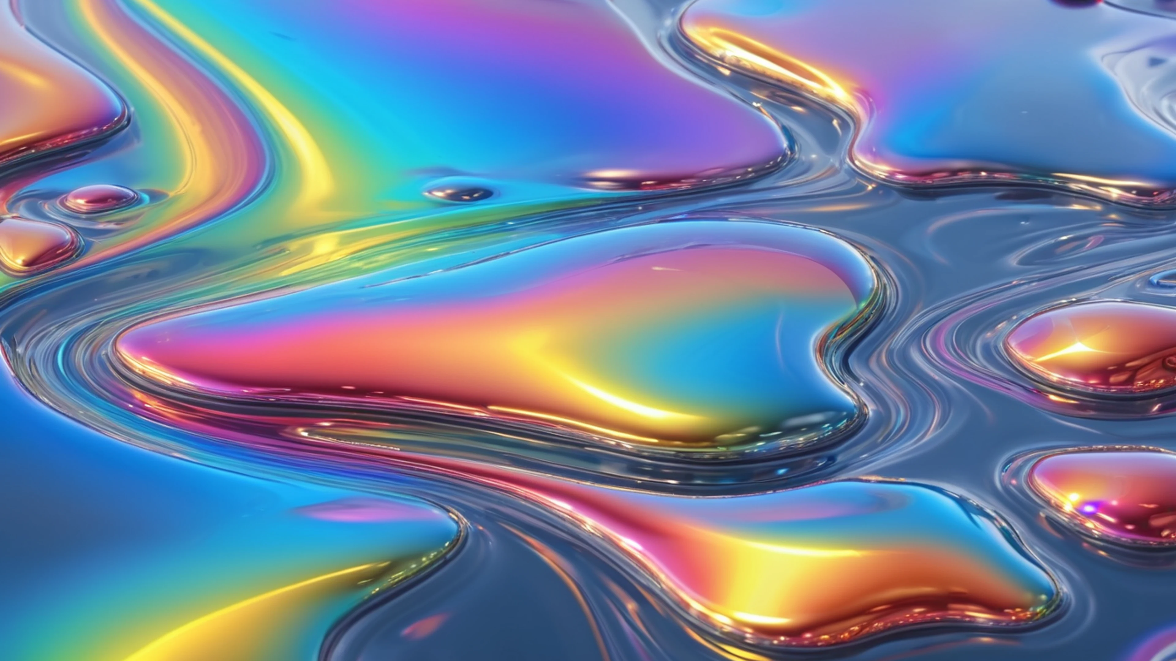 Liquid Chrome Reflection - free 4K Ultra HD abstract wallpaper for desktop