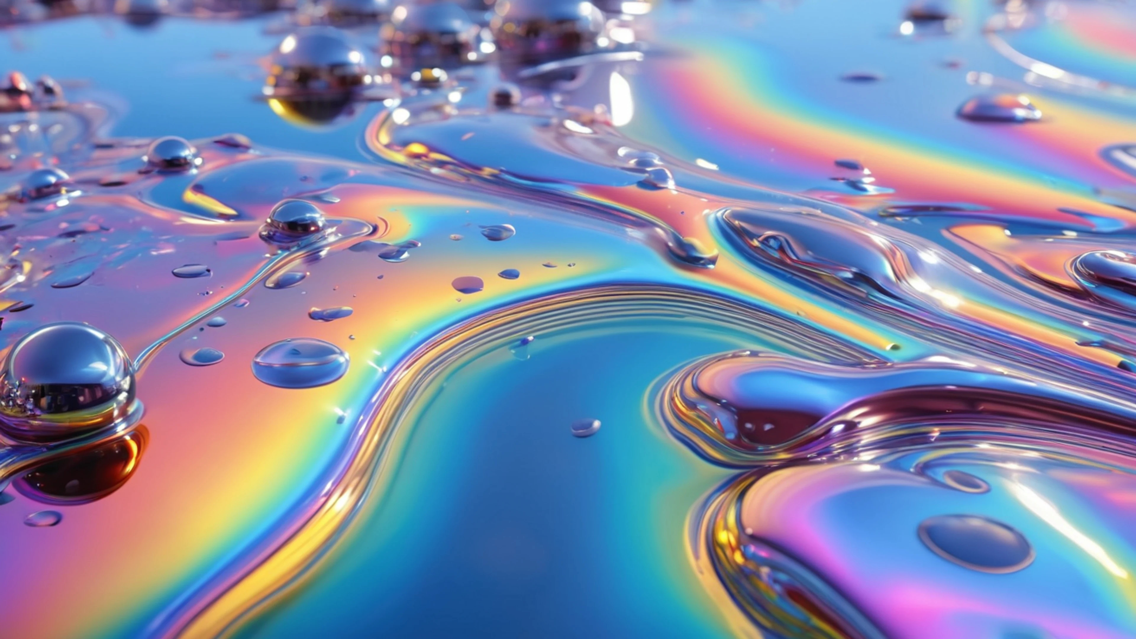 Liquid Chrome Reflection - free 4K Ultra HD abstract wallpaper for desktop