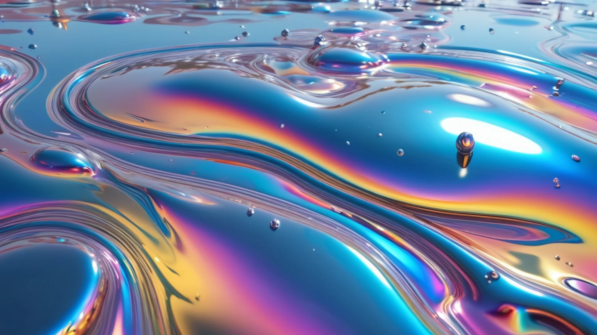 Liquid Chrome Reflection - free hd abstract wallpaper for desktop