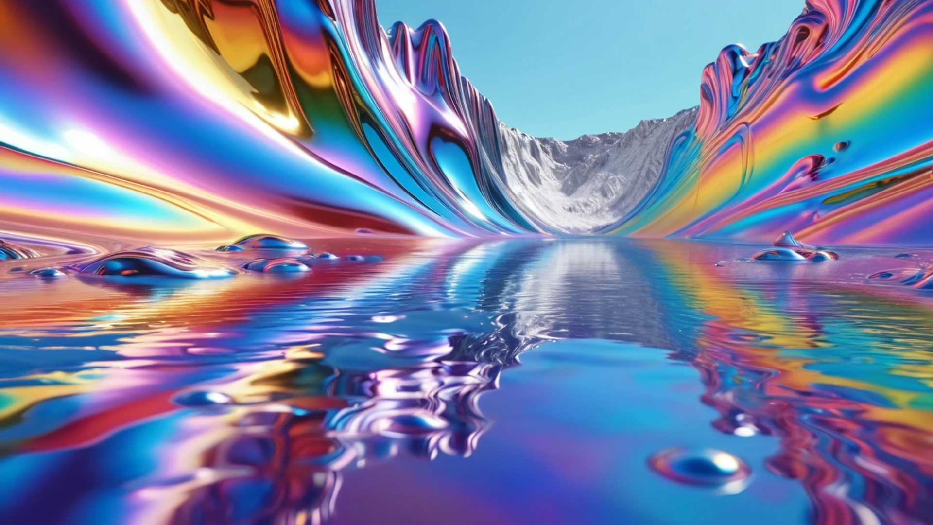 Liquid Chrome Reflection - free hd abstract wallpaper for desktop