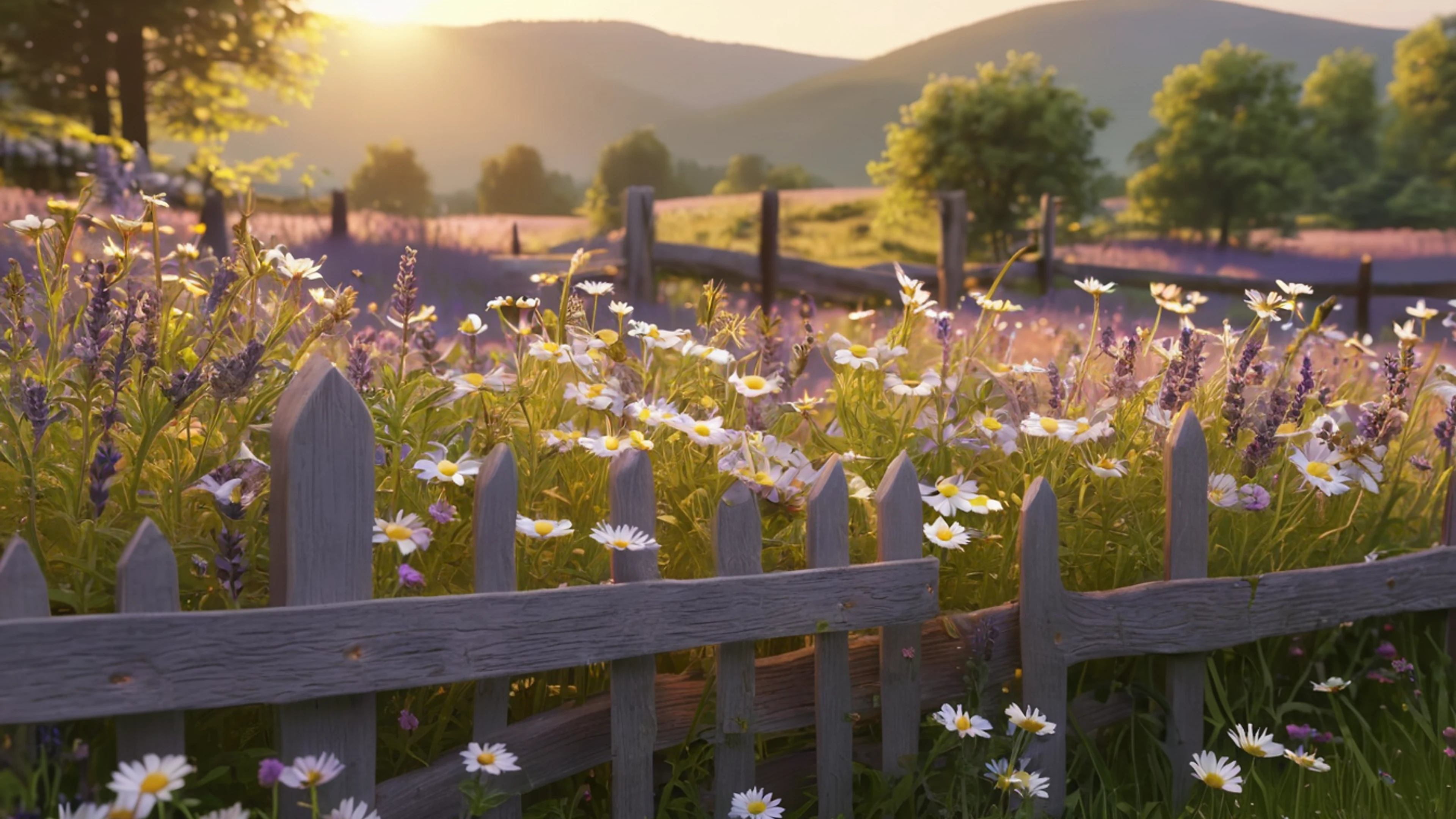 Cottagecore Wildflower Meadow - free 4K Ultra HD aesthetic wallpaper for desktop
