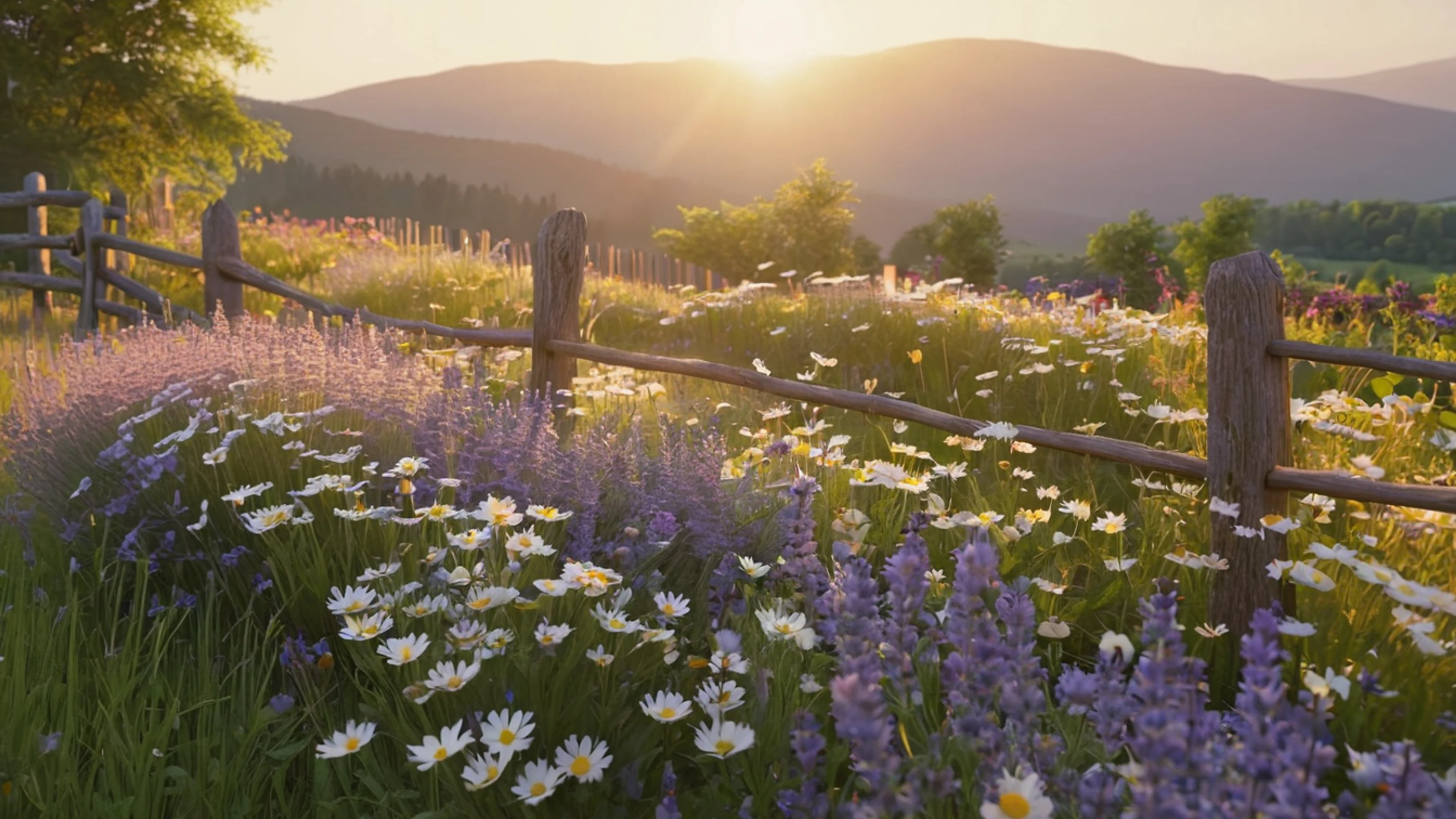 Cottagecore Wildflower Meadow - free 4K Ultra HD aesthetic wallpaper for desktop