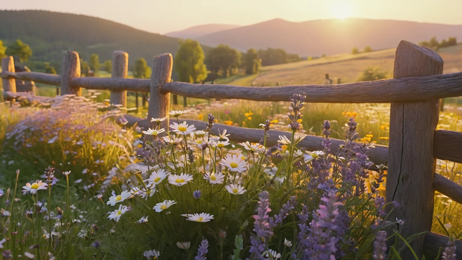 Cottagecore Wildflower Meadow - free hd aesthetic wallpaper for desktop