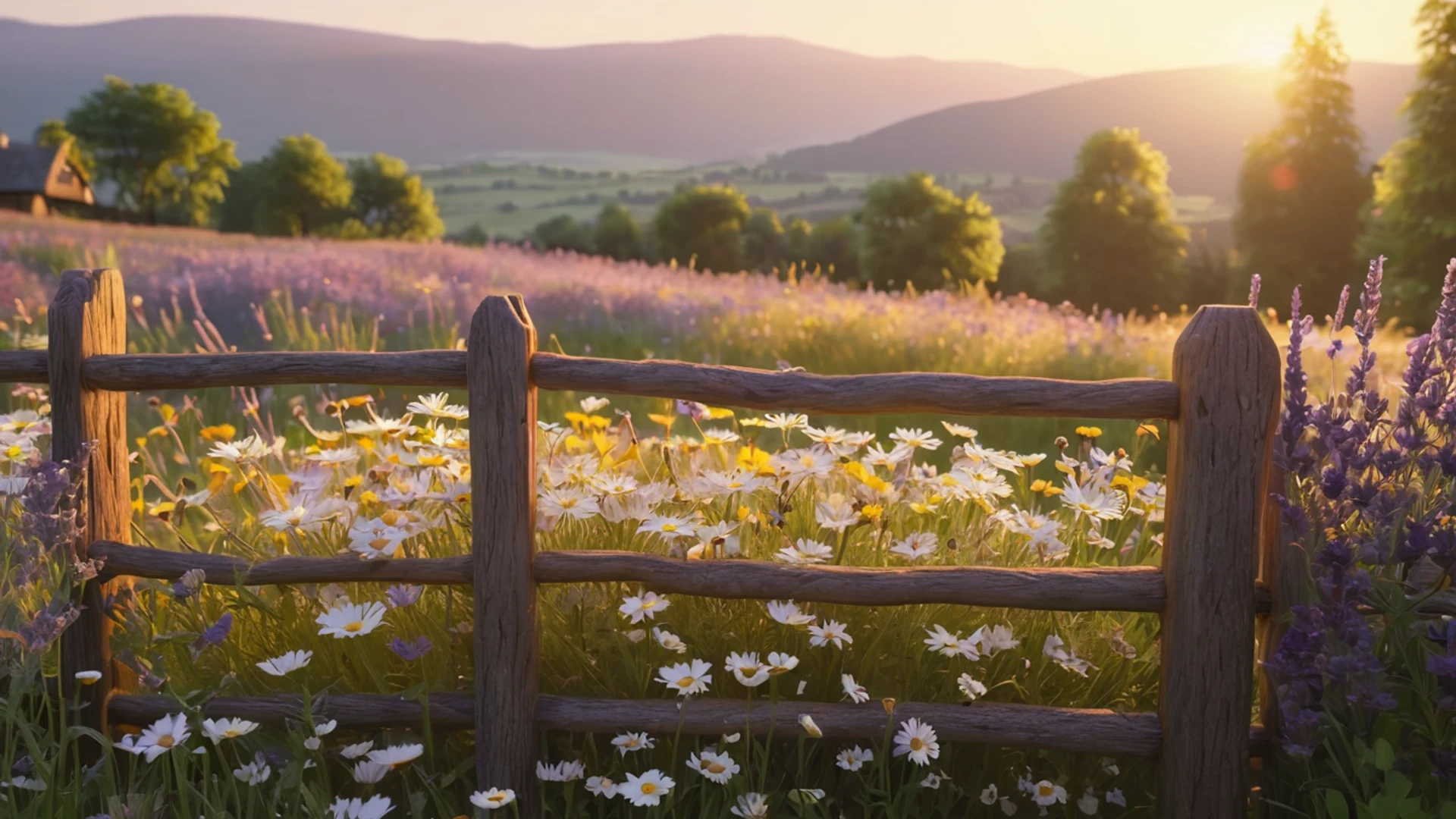 Cottagecore Wildflower Meadow - free hd aesthetic wallpaper for desktop