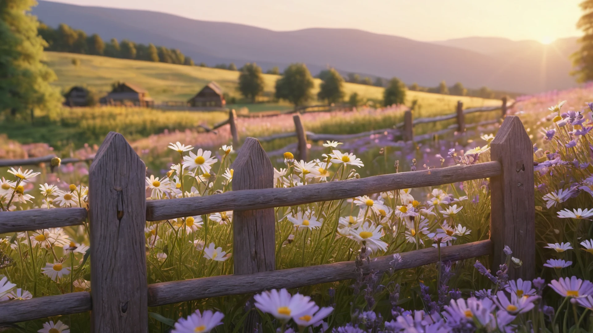 Cottagecore Wildflower Meadow - free hd aesthetic wallpaper for desktop