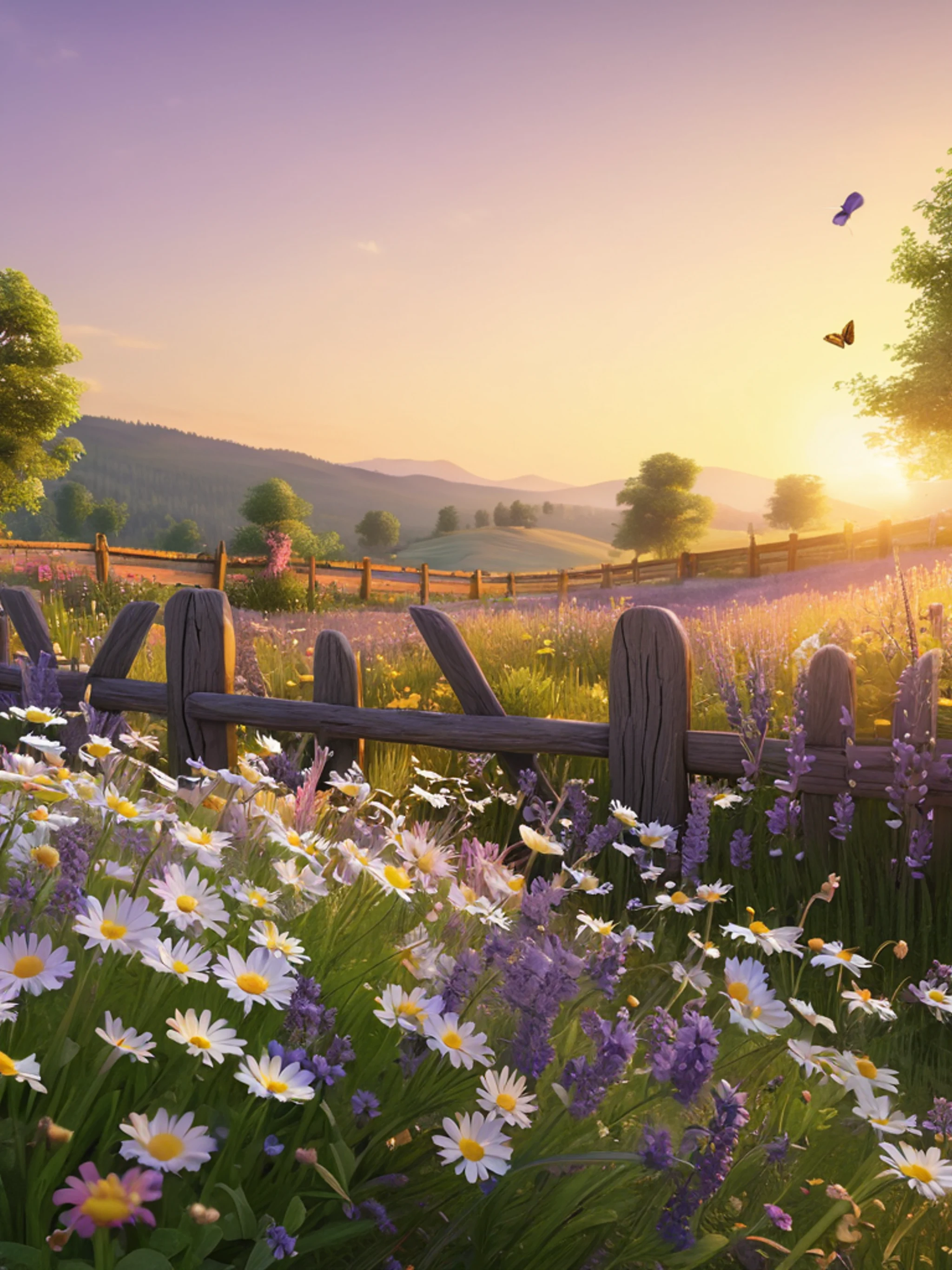 Cottagecore Wildflower Meadow - free Tablet aesthetic wallpaper for phone