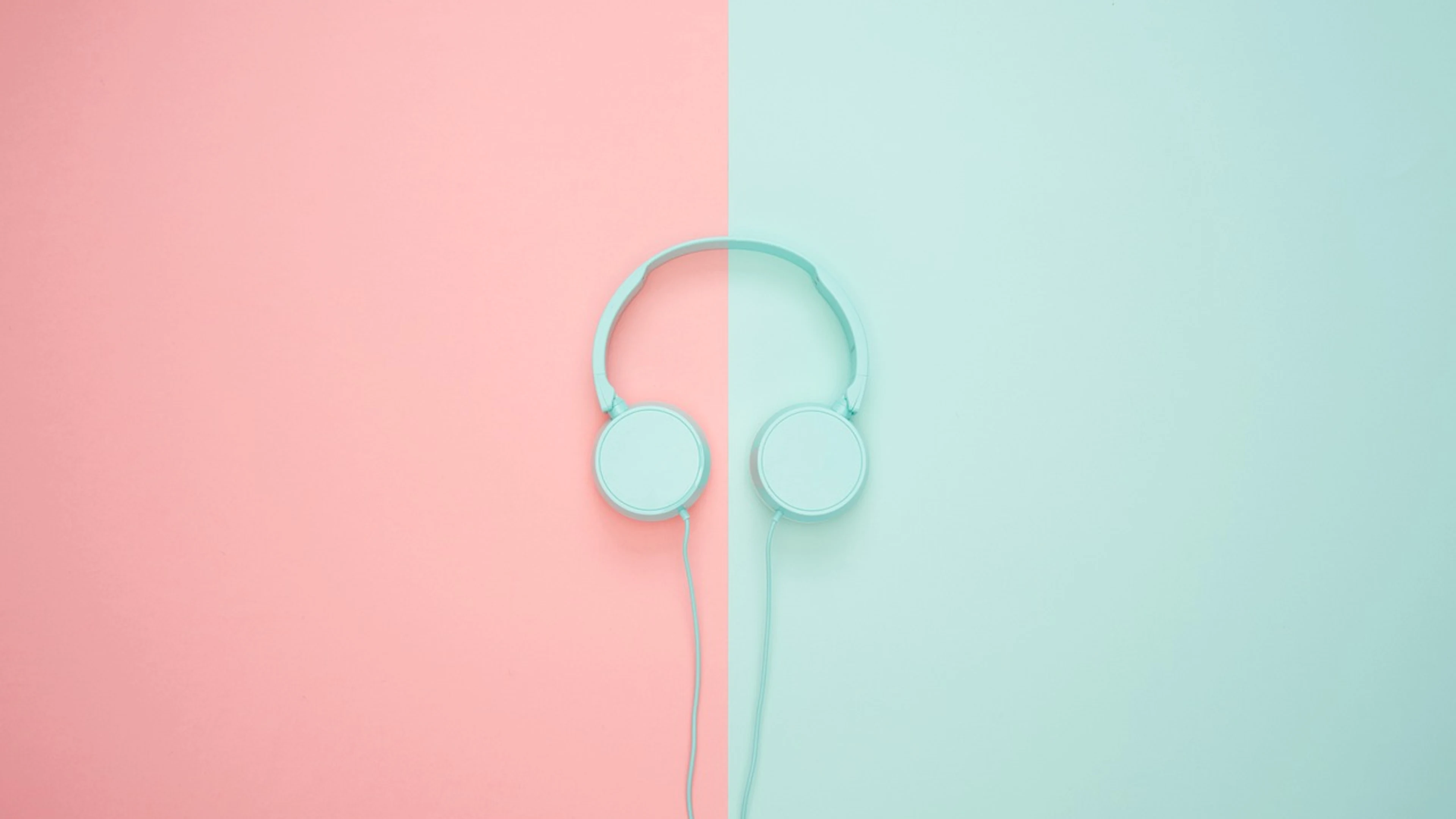 Headphones blue pink - free 4K Ultra HD aesthetic wallpaper for desktop