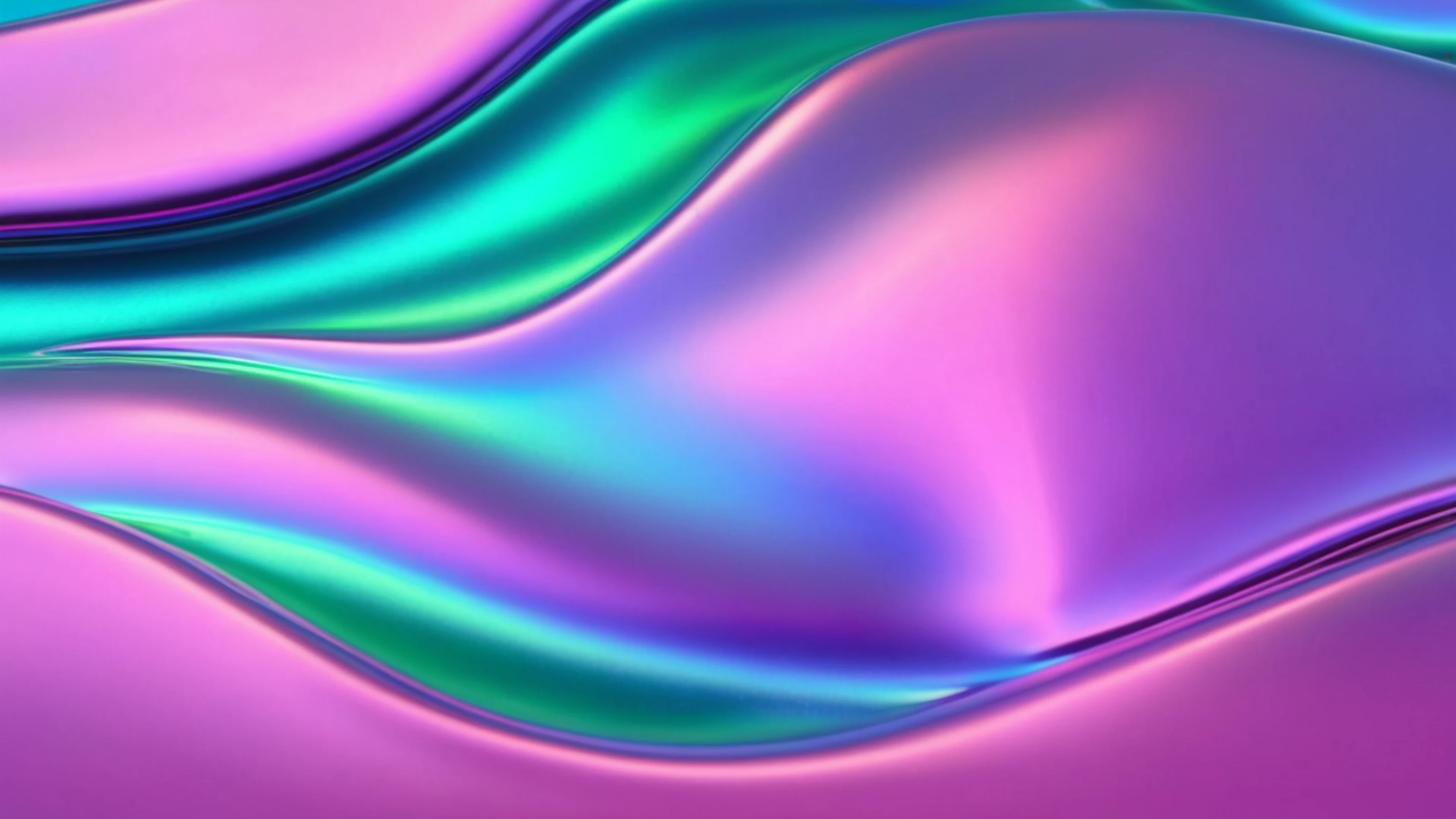 Holographic Gradient Waves - free 4K Ultra HD aesthetic wallpaper for desktop