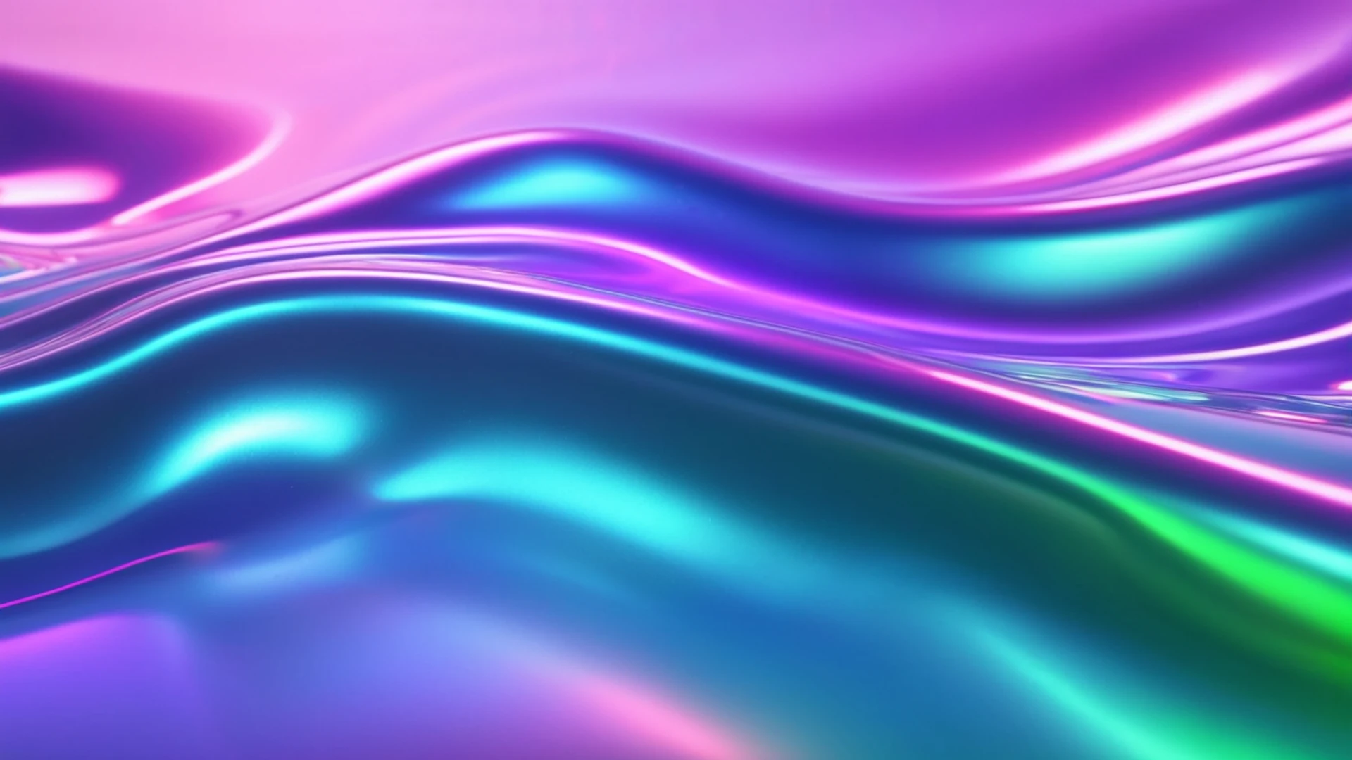 Holographic Gradient Waves - free hd aesthetic wallpaper for desktop