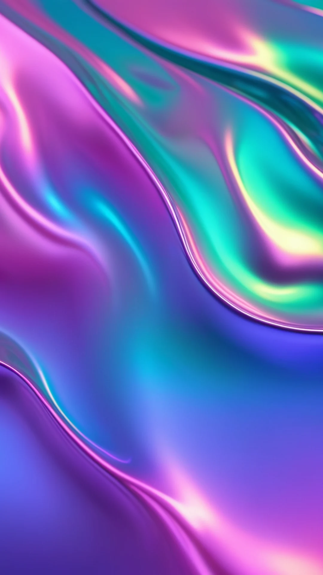 Holographic Gradient Waves - free Phone aesthetic wallpaper for phone
