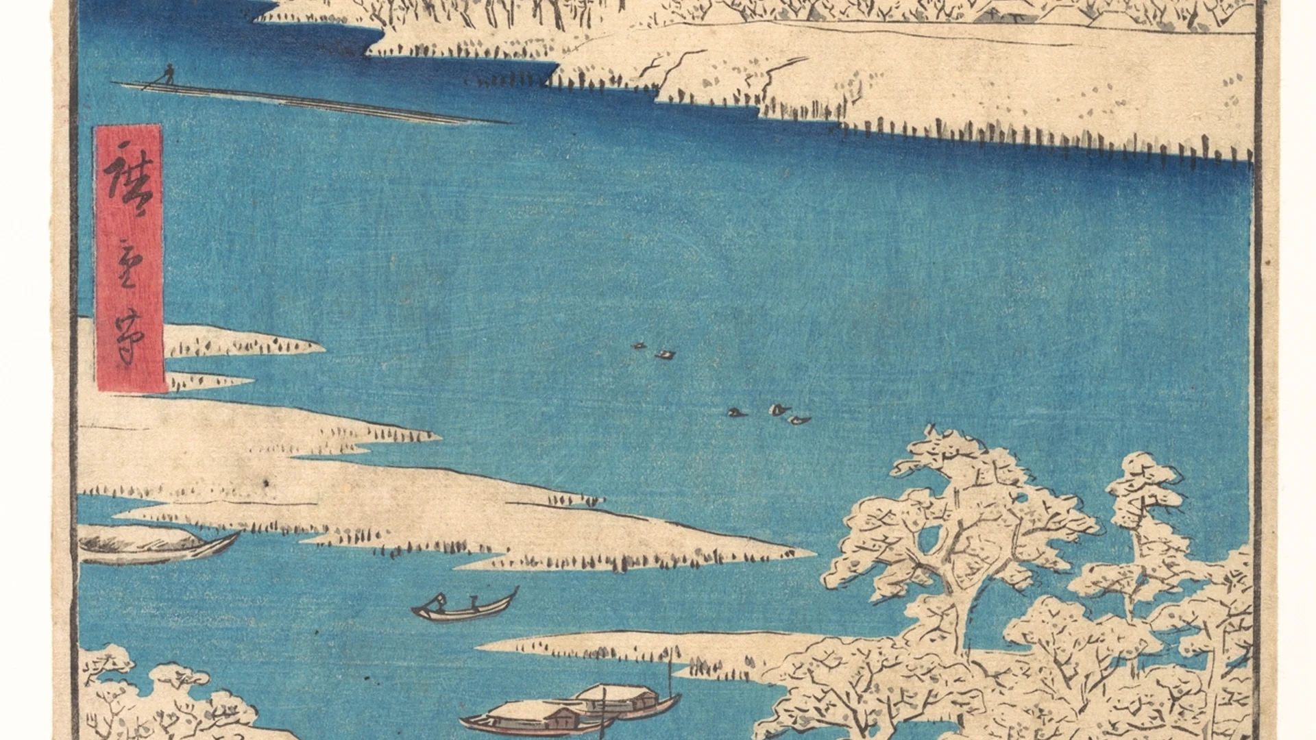 Morning after a Snowfall, the Sumida River, Musashi Province
, from the series - free hd aesthetic wallpaper for desktop