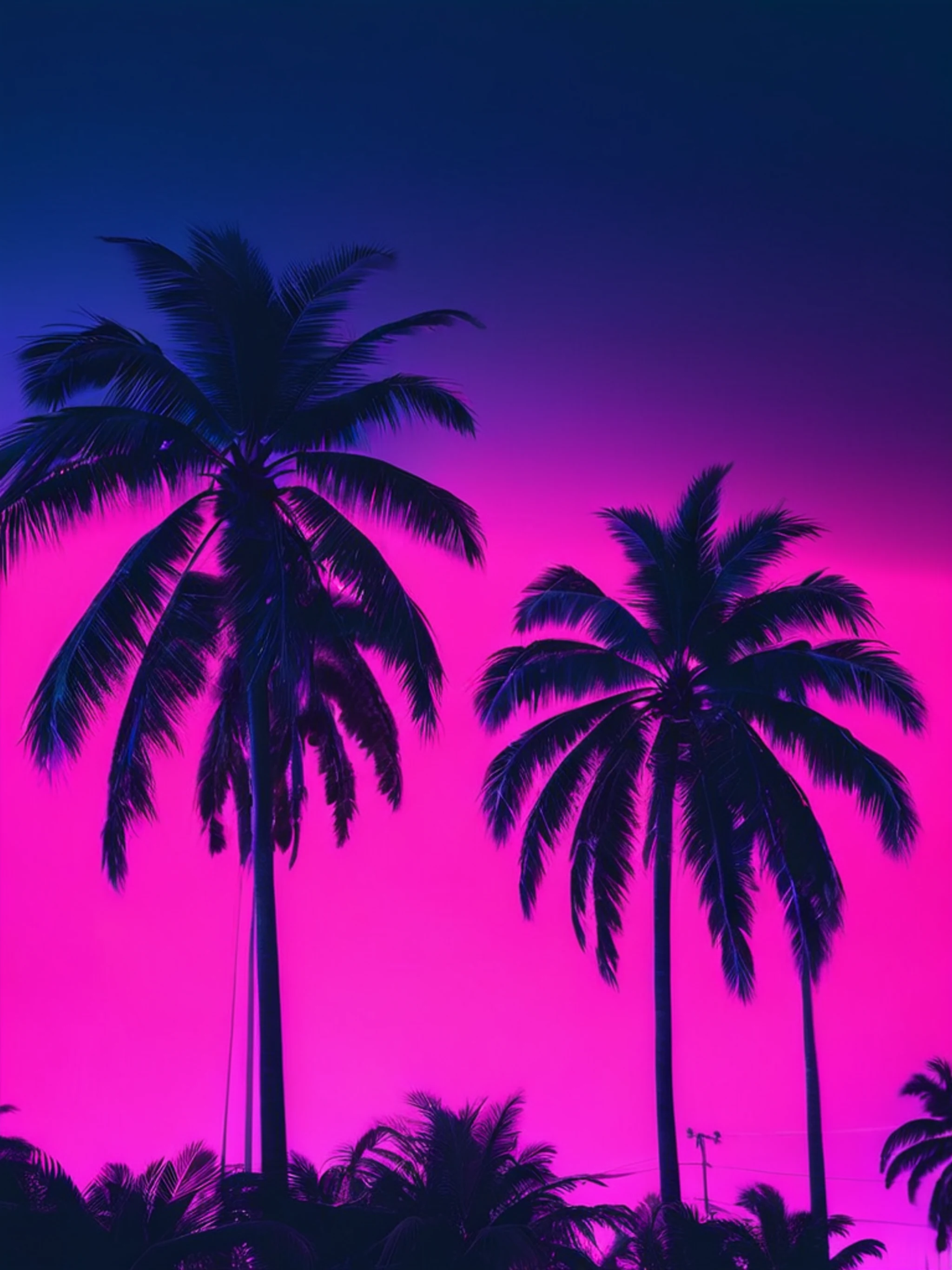 Neon Pink Palm Trees - free Tablet aesthetic wallpaper for phone