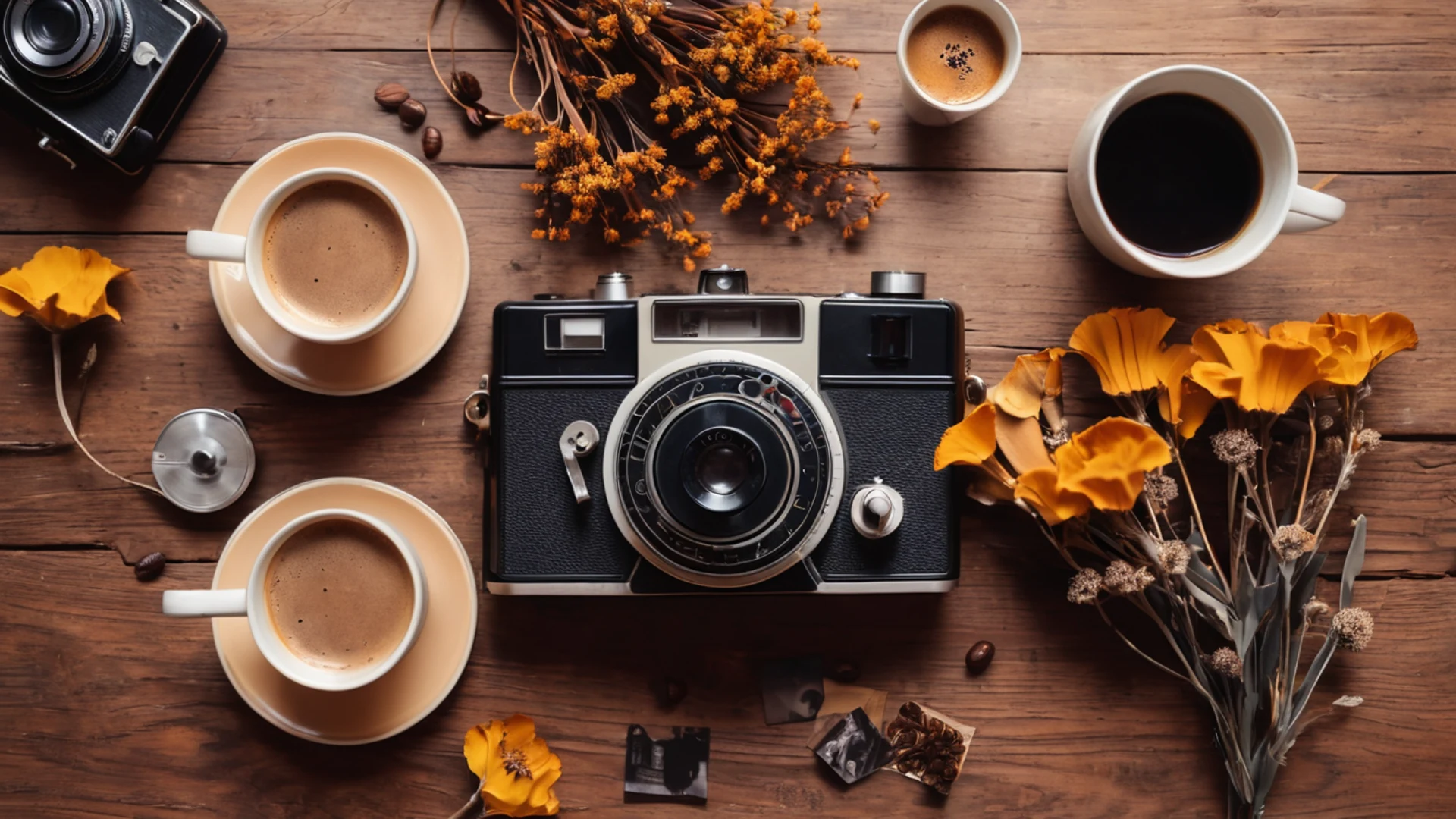 Retro Vinyl and Coffee - free hd aesthetic wallpaper for desktop