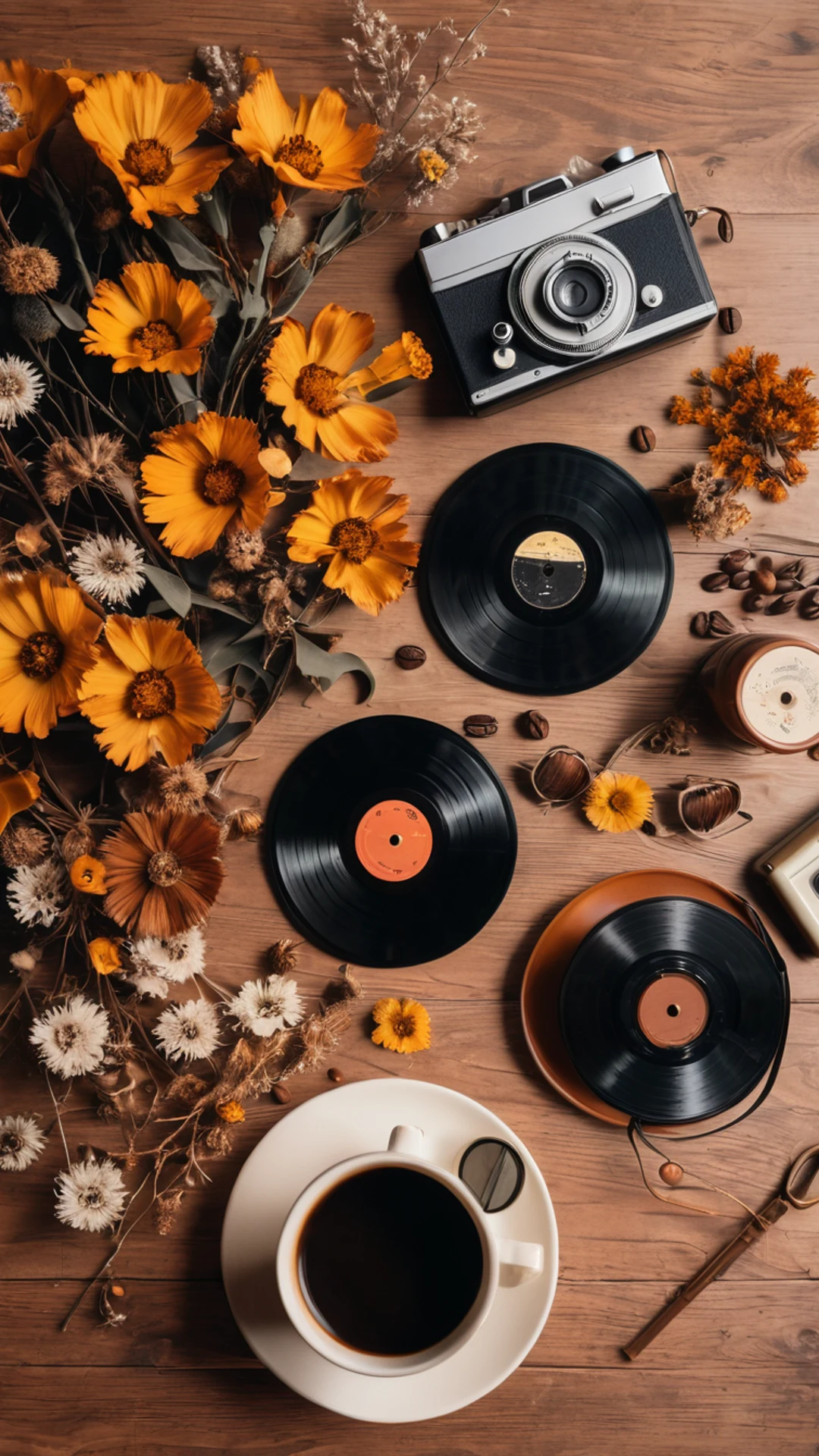 Retro Vinyl and Coffee - free Phone aesthetic wallpaper for phone