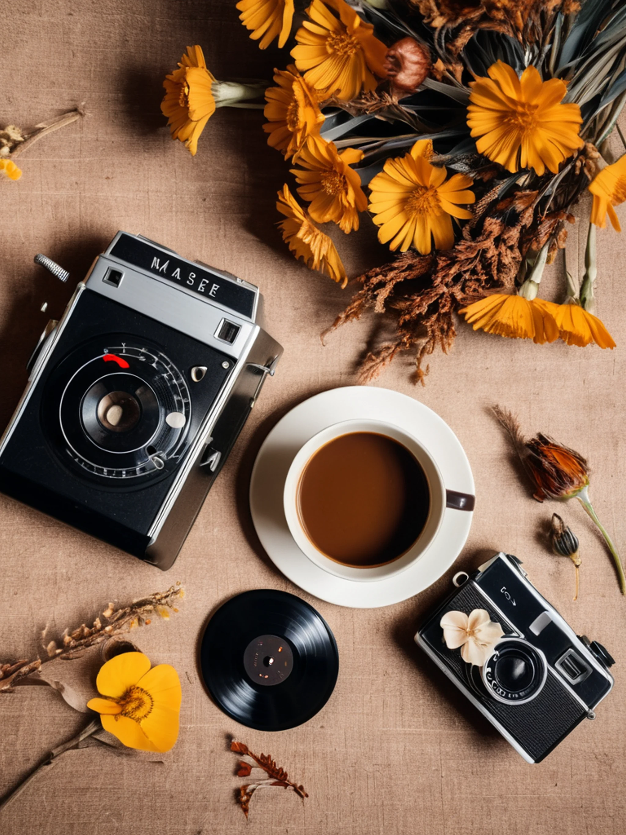 Retro Vinyl and Coffee - free Tablet aesthetic wallpaper for phone