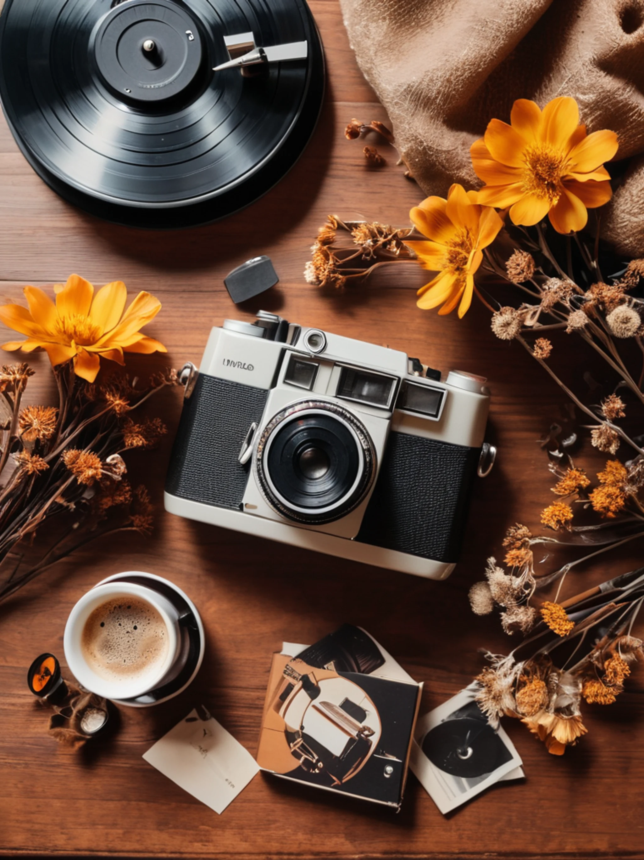 Retro Vinyl and Coffee - free Tablet aesthetic wallpaper for phone