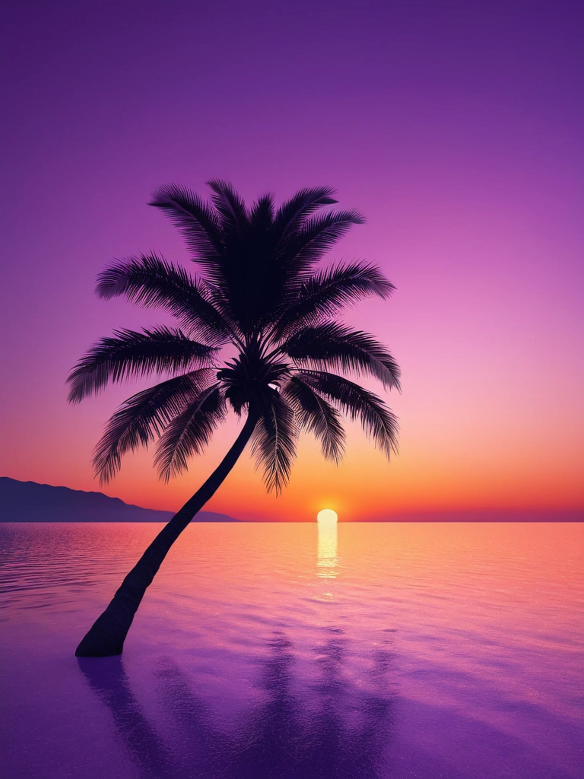 Sunset Beach Silhouette - free Tablet aesthetic wallpaper for phone