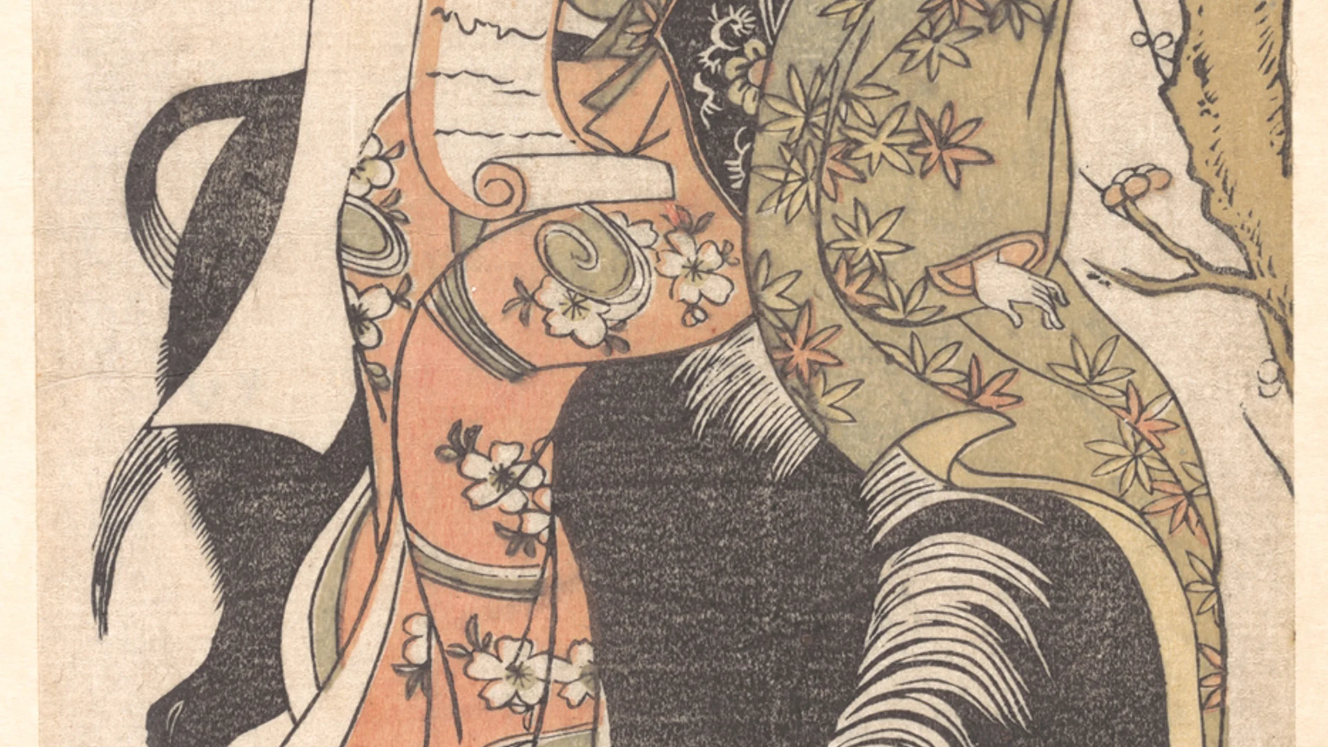 The Actor Iwai Hanshiro as a Courtesan Reading a Love Letter while Mounted on a - free hd aesthetic wallpaper for desktop