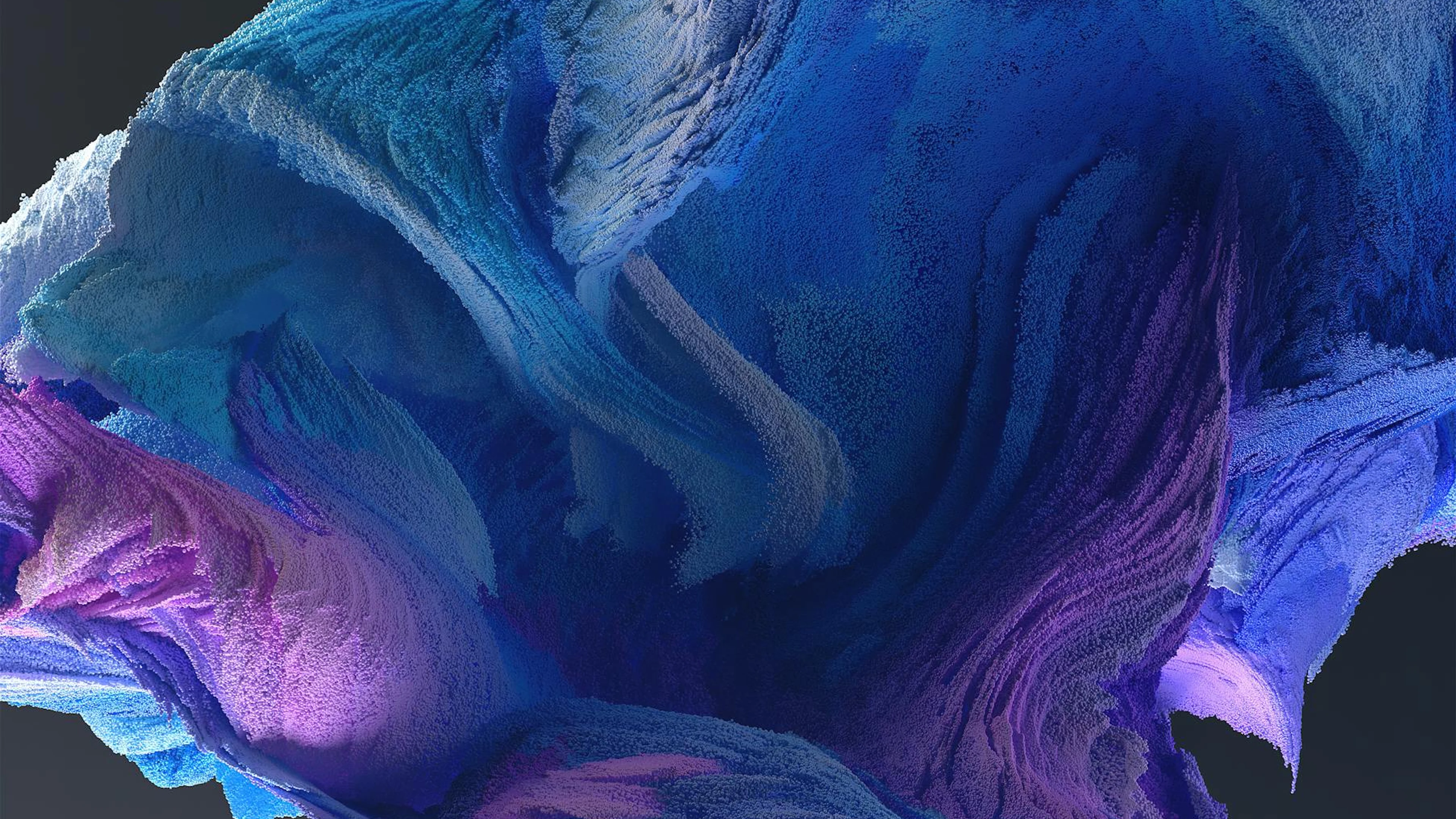 Vivid 3D abstract texture in blue, purple, and pink hues, showcasing creativity - free 4K Ultra HD aesthetic wallpaper for desktop