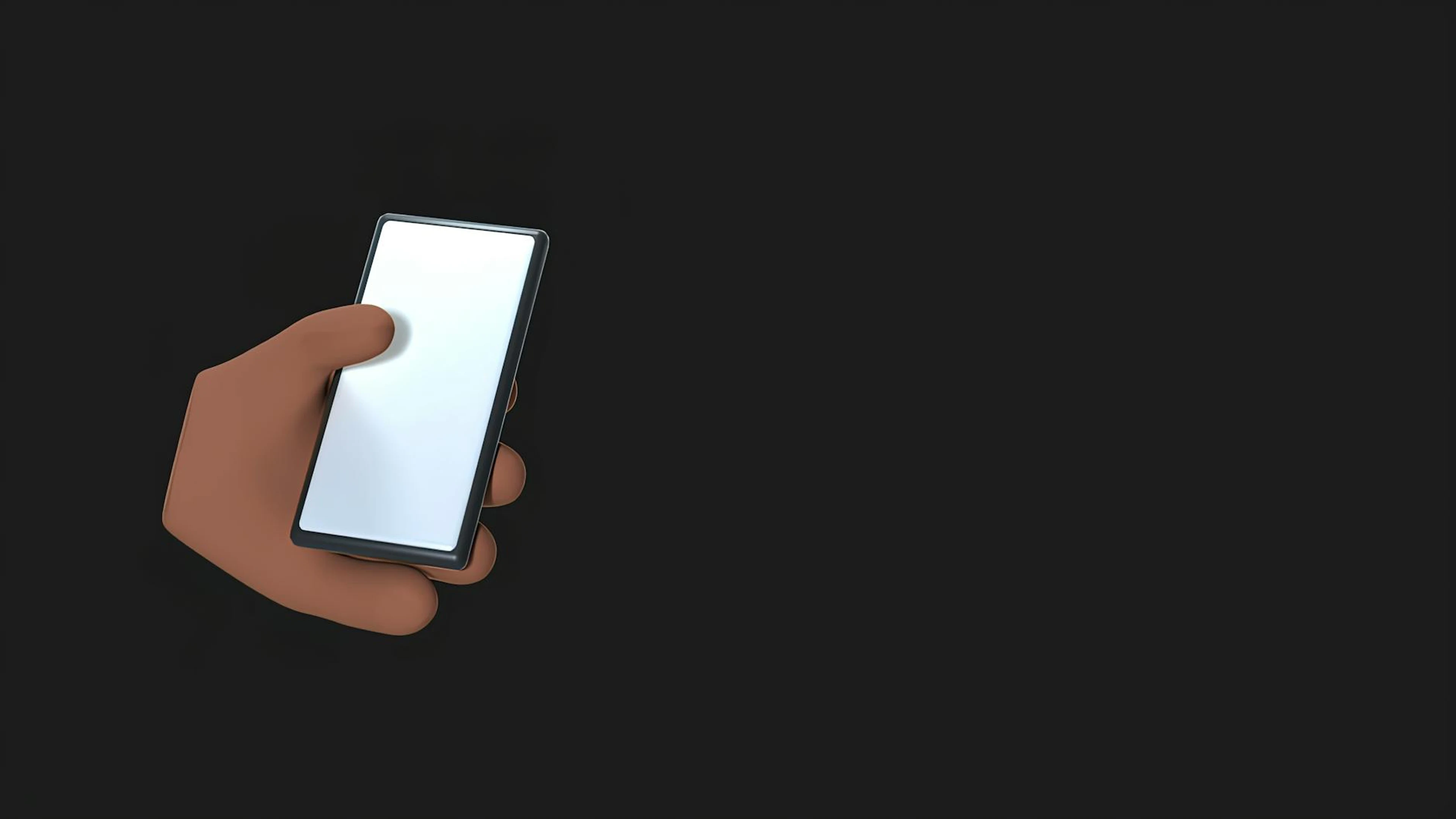 3D illustration of a hand holding a smartphone on a dark background. - free 4K Ultra HD anime wallpaper for desktop