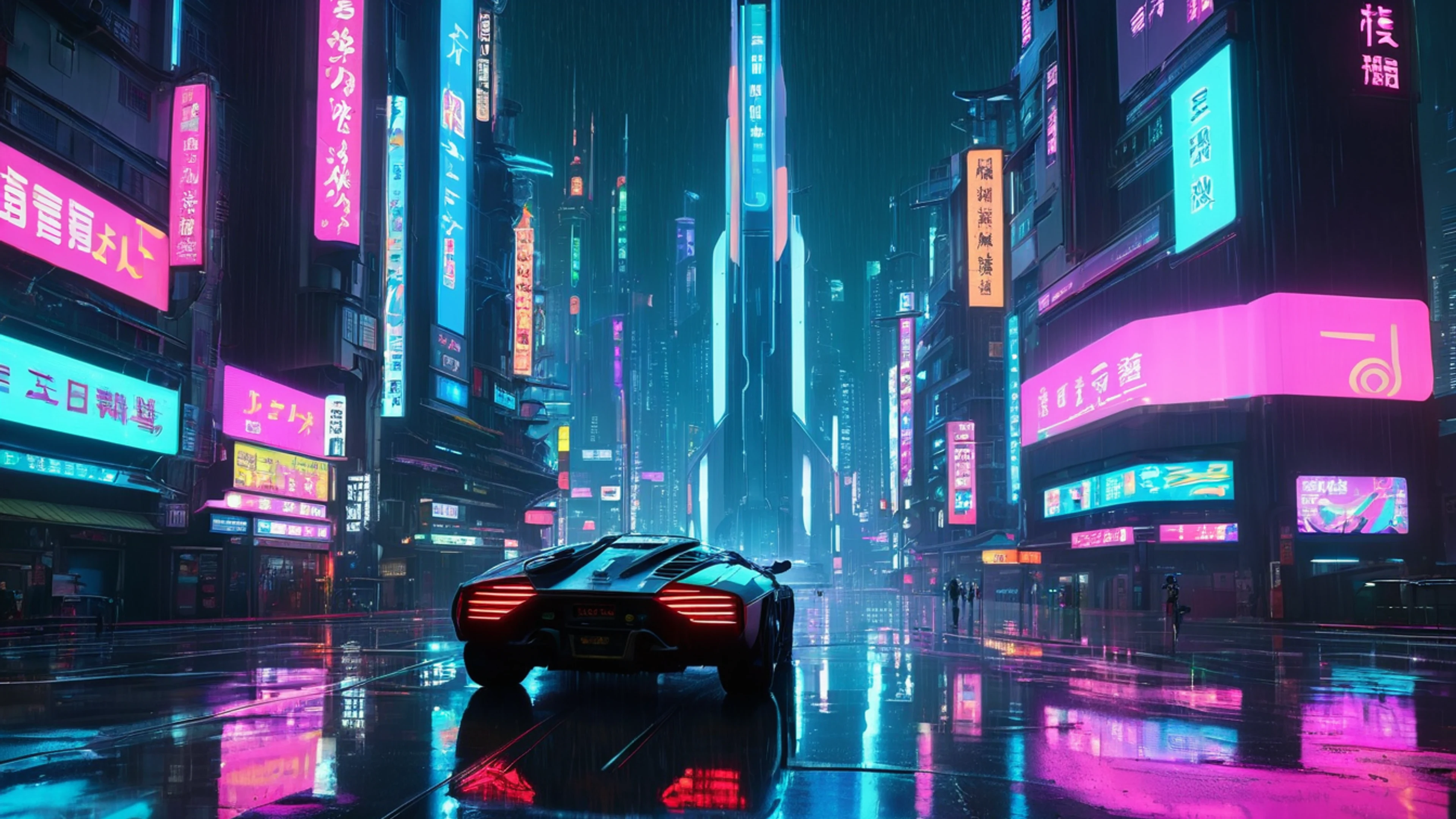 Anime Cyberpunk City - free 4K Ultra HD anime wallpaper for desktop