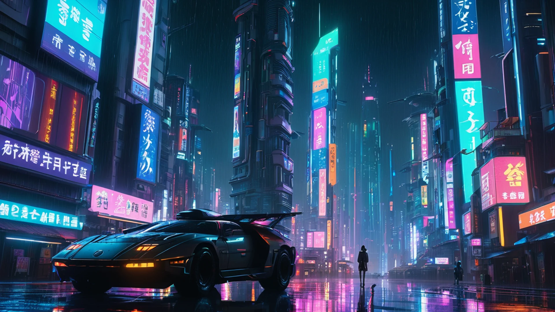 Anime Cyberpunk City - free hd anime wallpaper for desktop