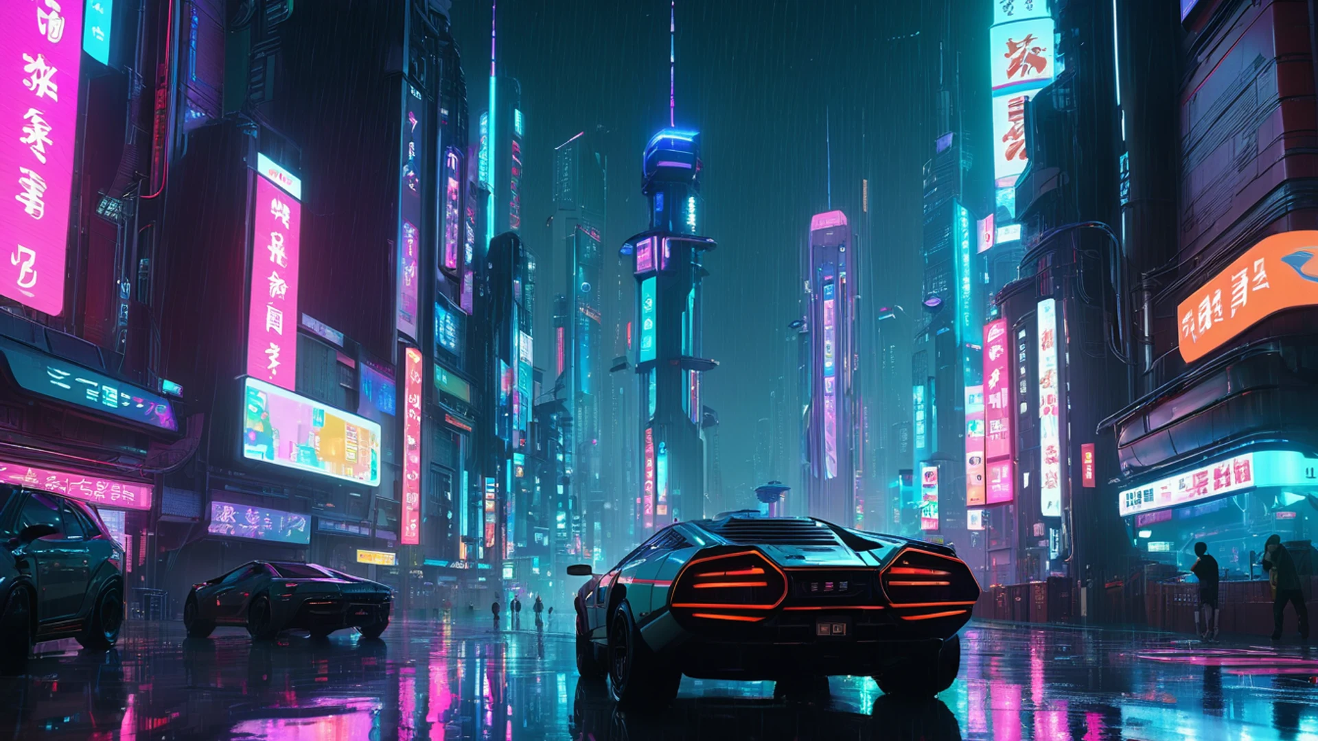 Anime Cyberpunk City - free hd anime wallpaper for desktop
