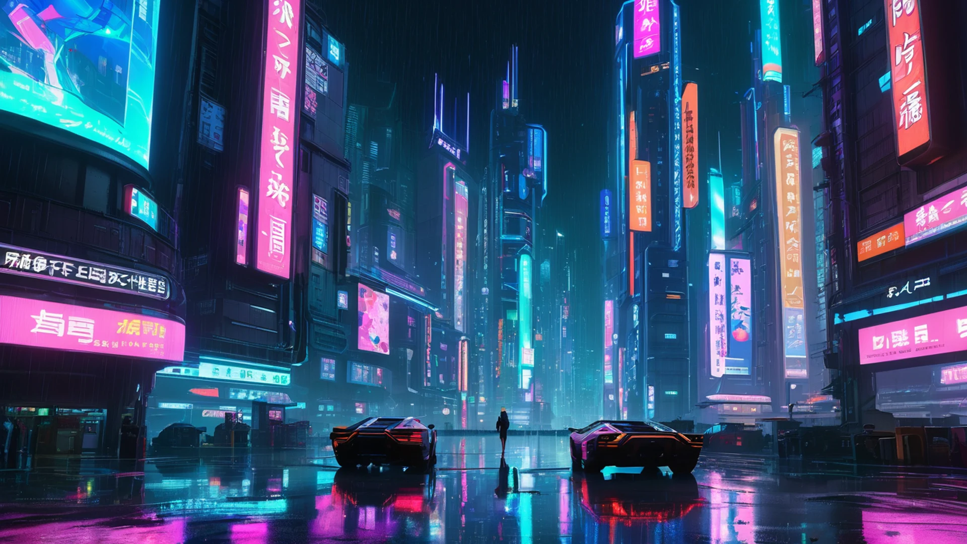 Anime Cyberpunk City - free hd anime wallpaper for desktop
