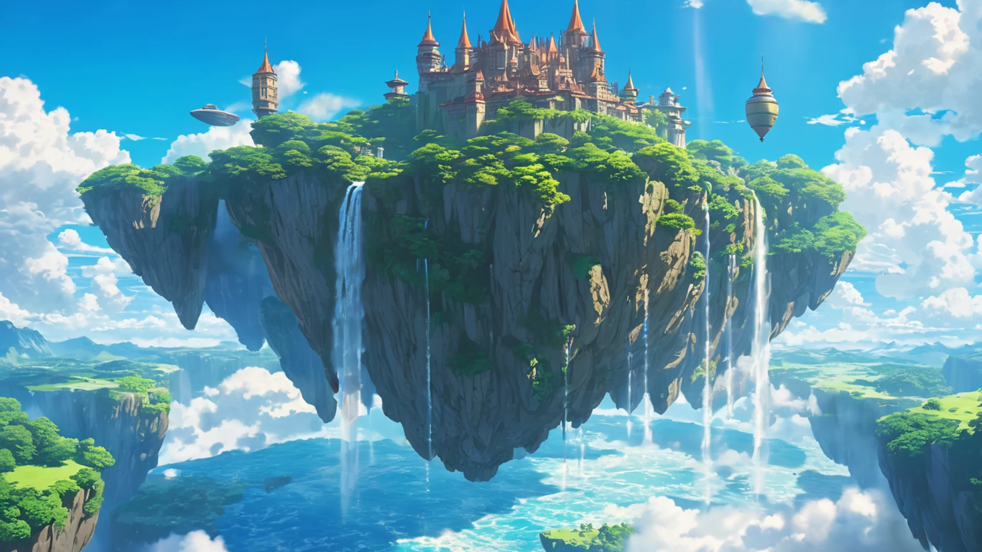 Anime Fantasy Castle Sky - free hd anime wallpaper for desktop