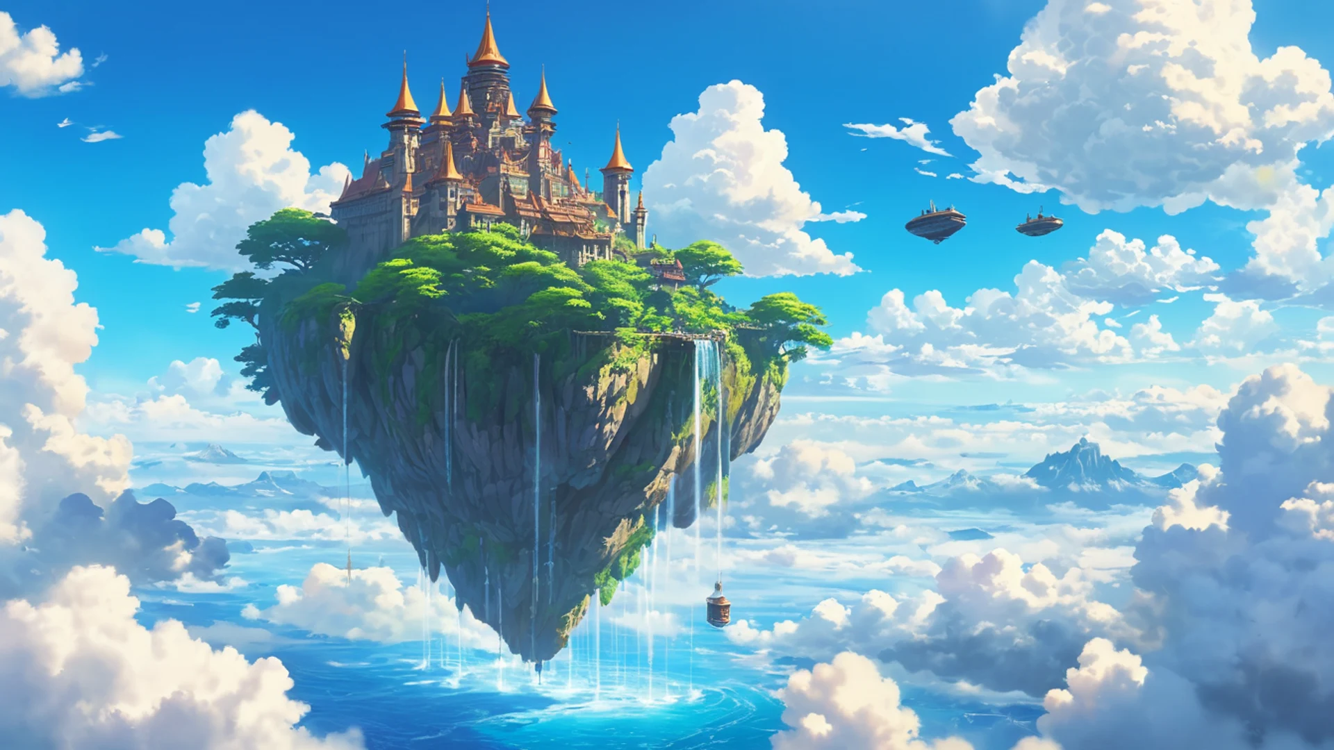 Anime Fantasy Castle Sky - free hd anime wallpaper for desktop