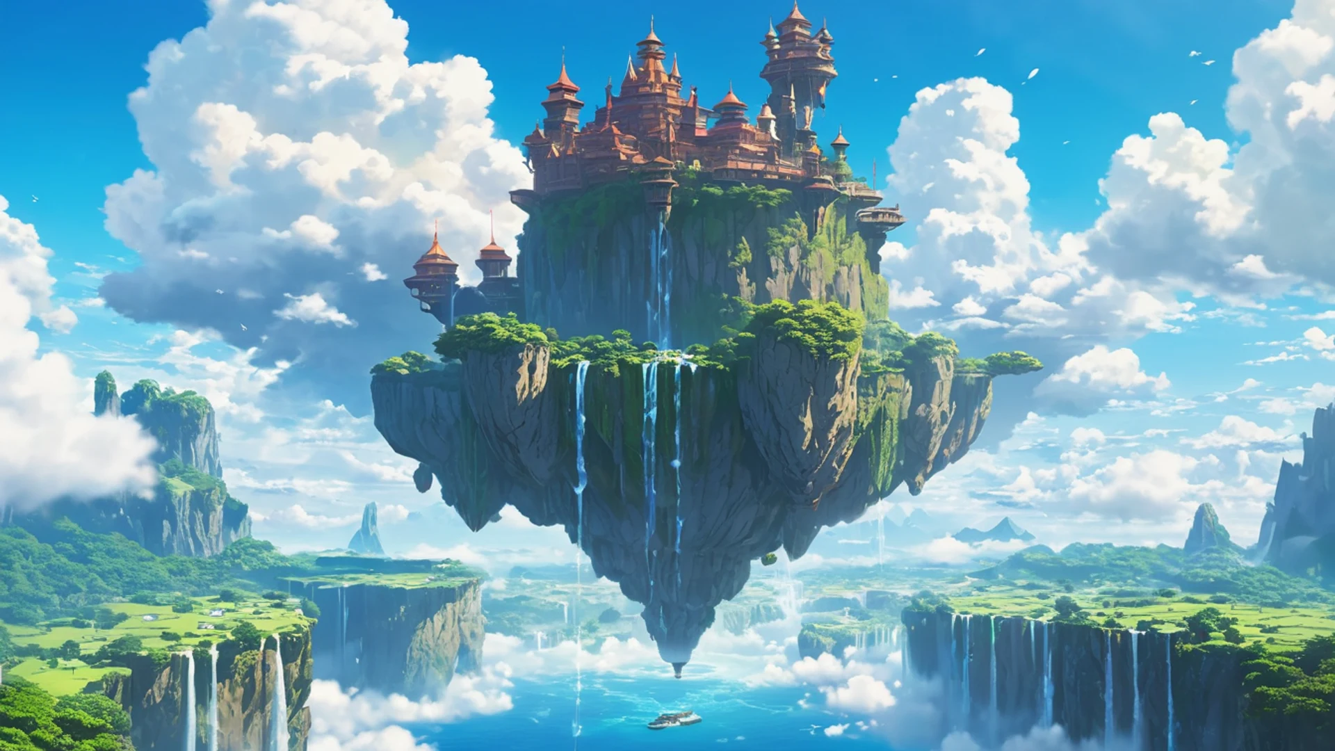 Anime Fantasy Castle Sky - free hd anime wallpaper for desktop