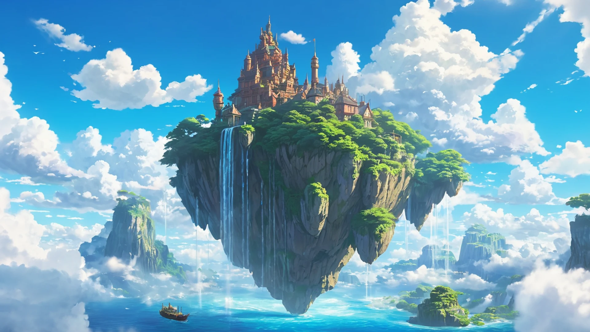 Anime Fantasy Castle Sky - free hd anime wallpaper for desktop