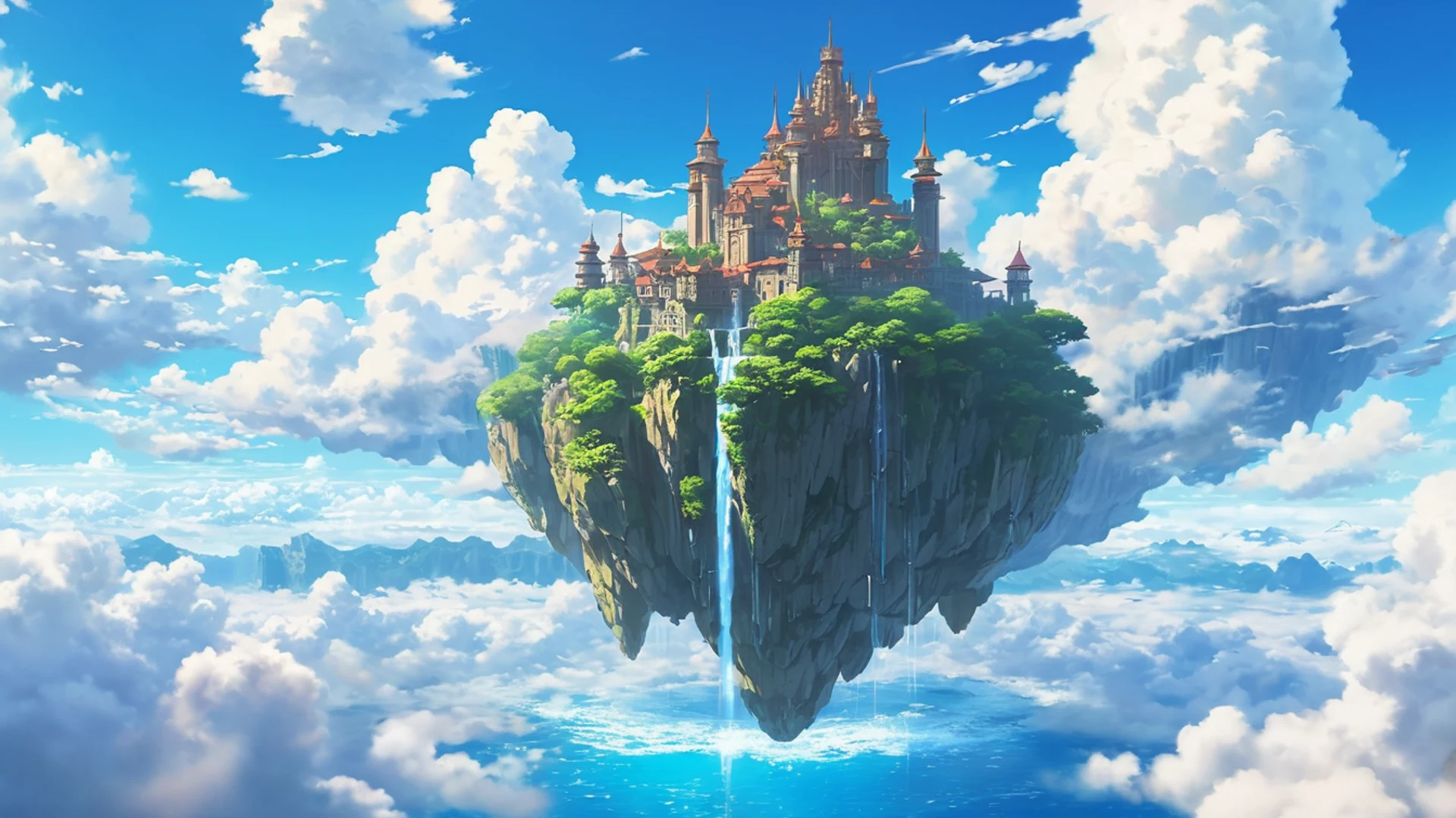 Anime Fantasy Castle Sky - free hd anime wallpaper for desktop