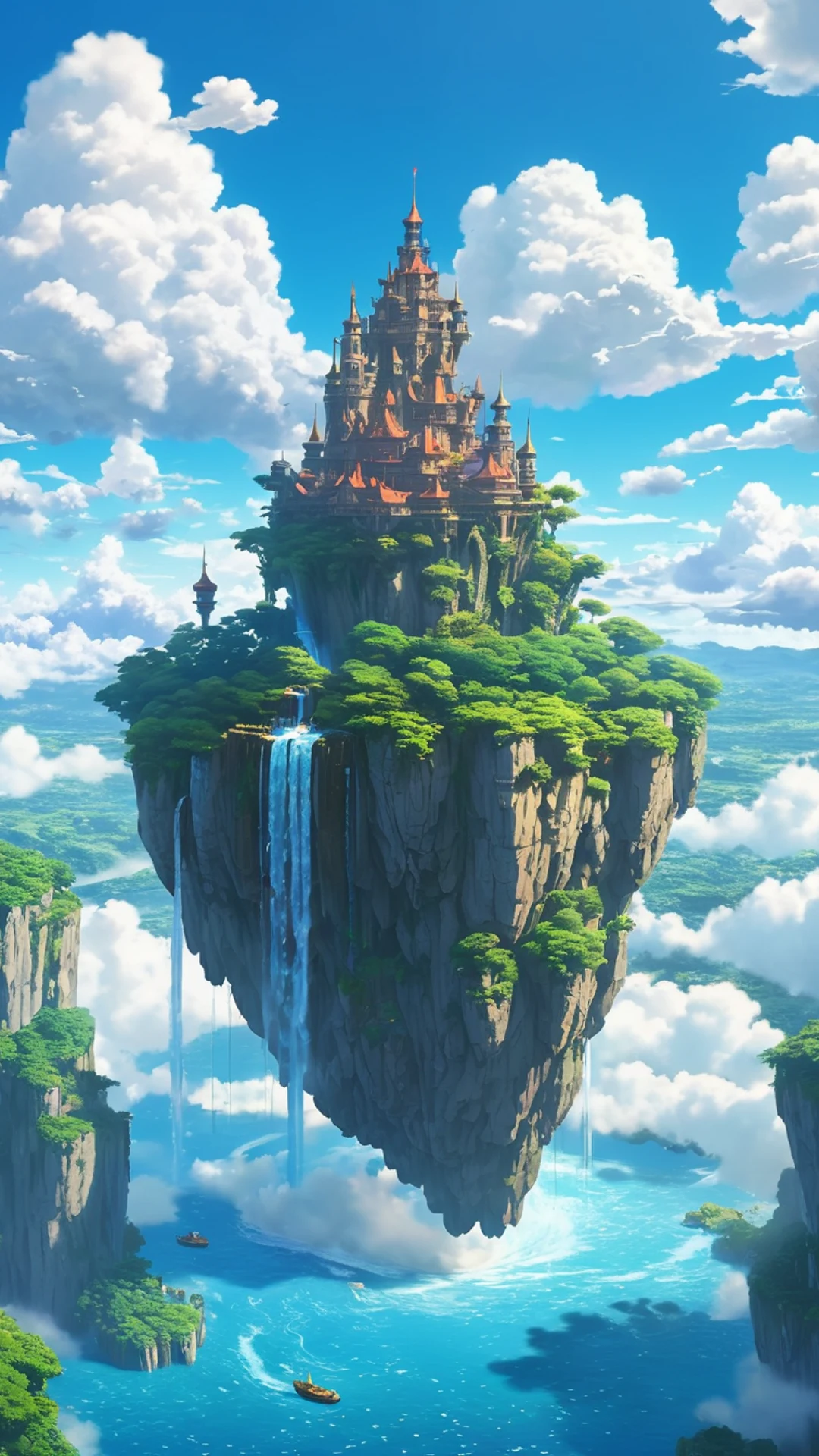 Anime Fantasy Castle Sky - free Phone anime wallpaper for phone