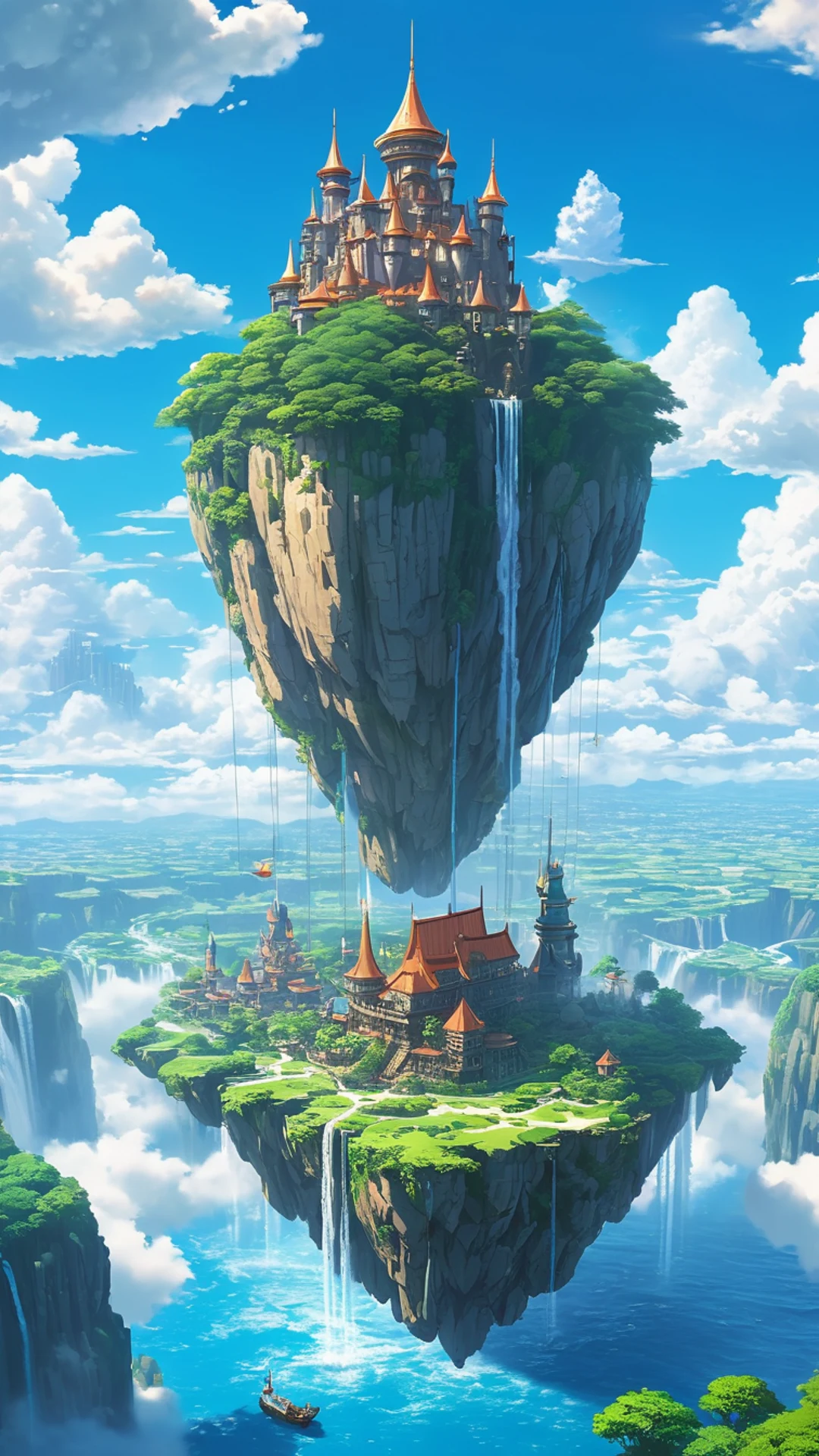 Anime Fantasy Castle Sky - free Phone anime wallpaper for phone