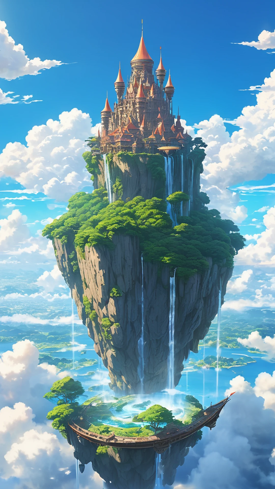 Anime Fantasy Castle Sky - free Phone anime wallpaper for phone