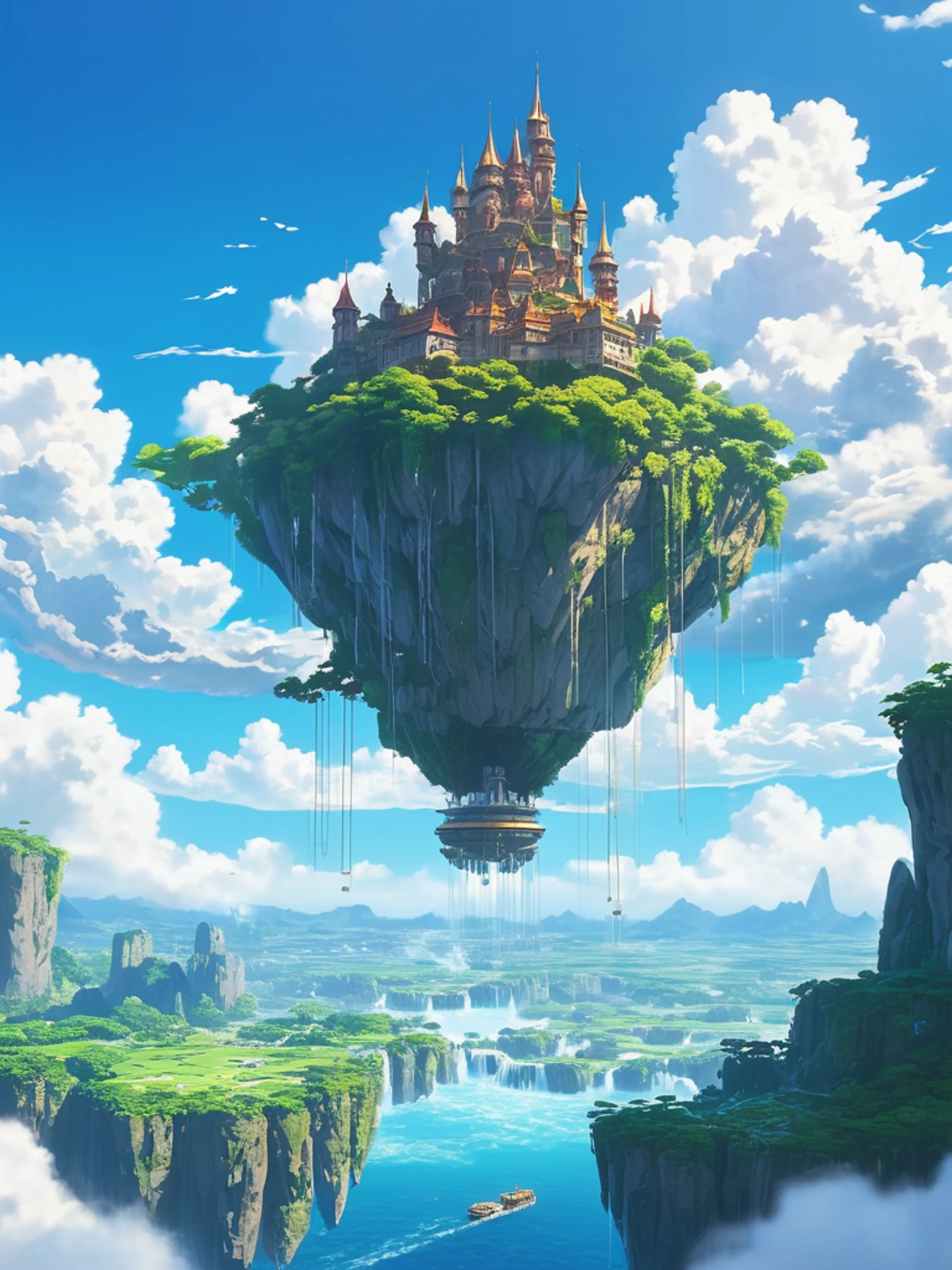 Anime Fantasy Castle Sky - free Tablet anime wallpaper for phone