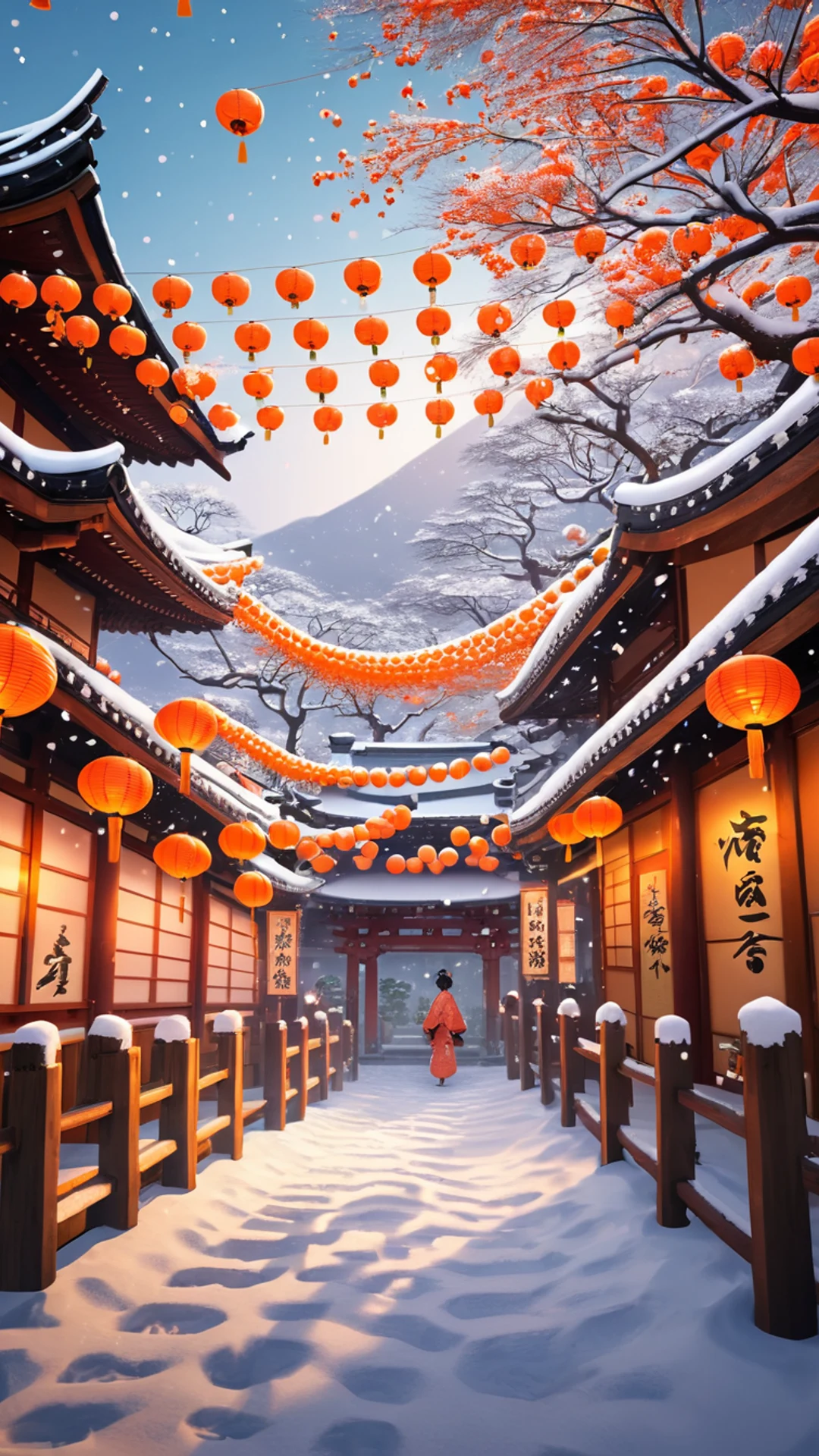 Anime Winter Festival - free Phone anime wallpaper for phone