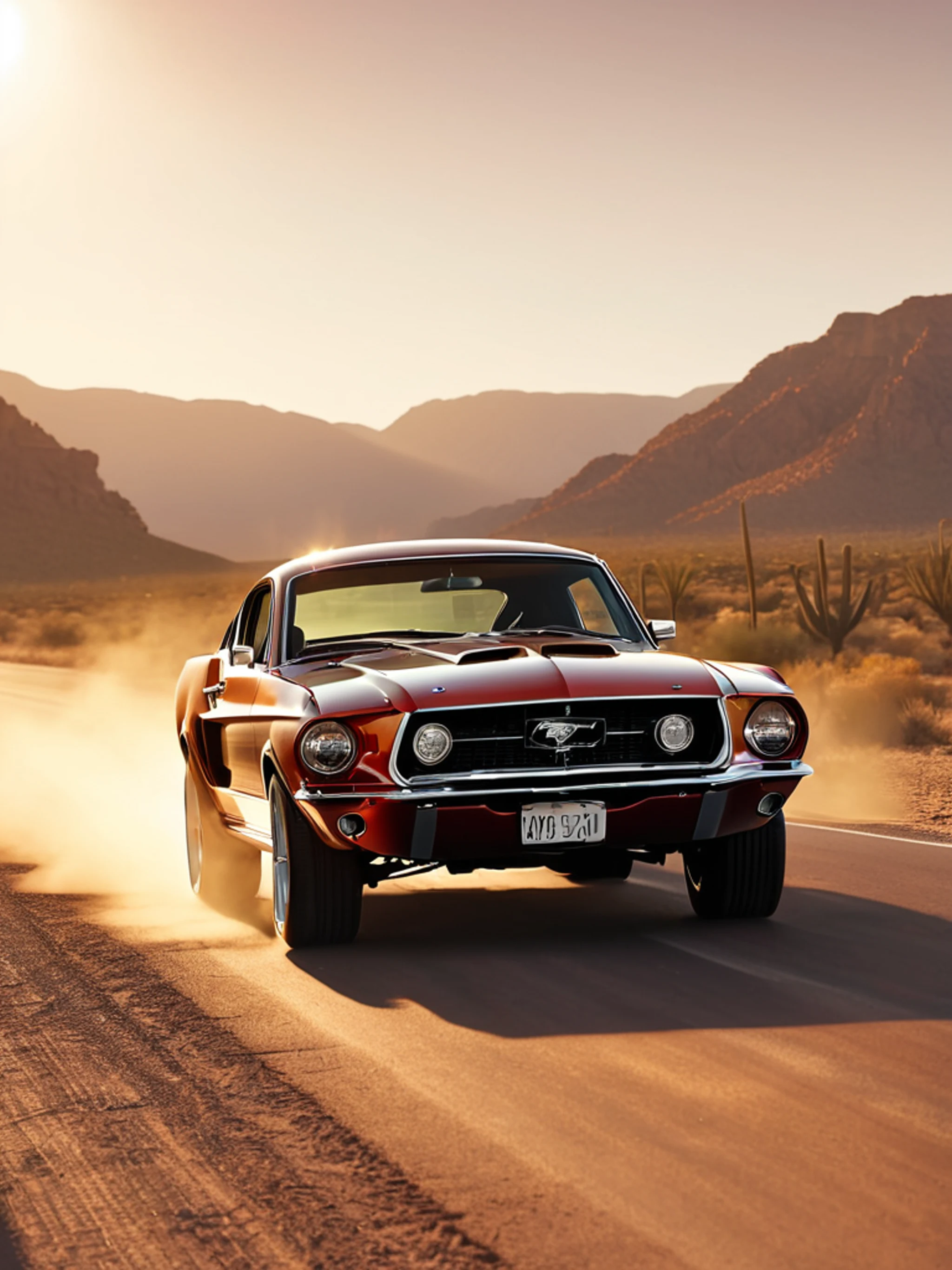 Classic Mustang Desert Highway - free Tablet cars wallpaper for phone