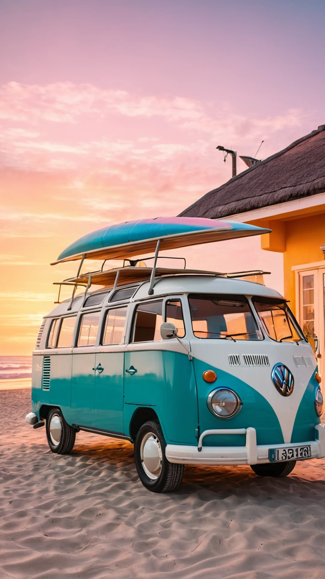 Classic VW Van Beach - free Phone cars wallpaper for phone