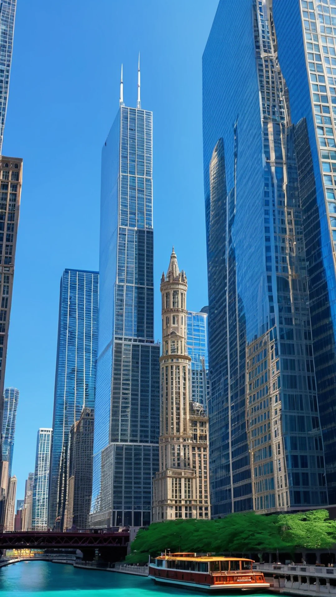 Chicago Architecture River - free Phone city wallpaper for phone