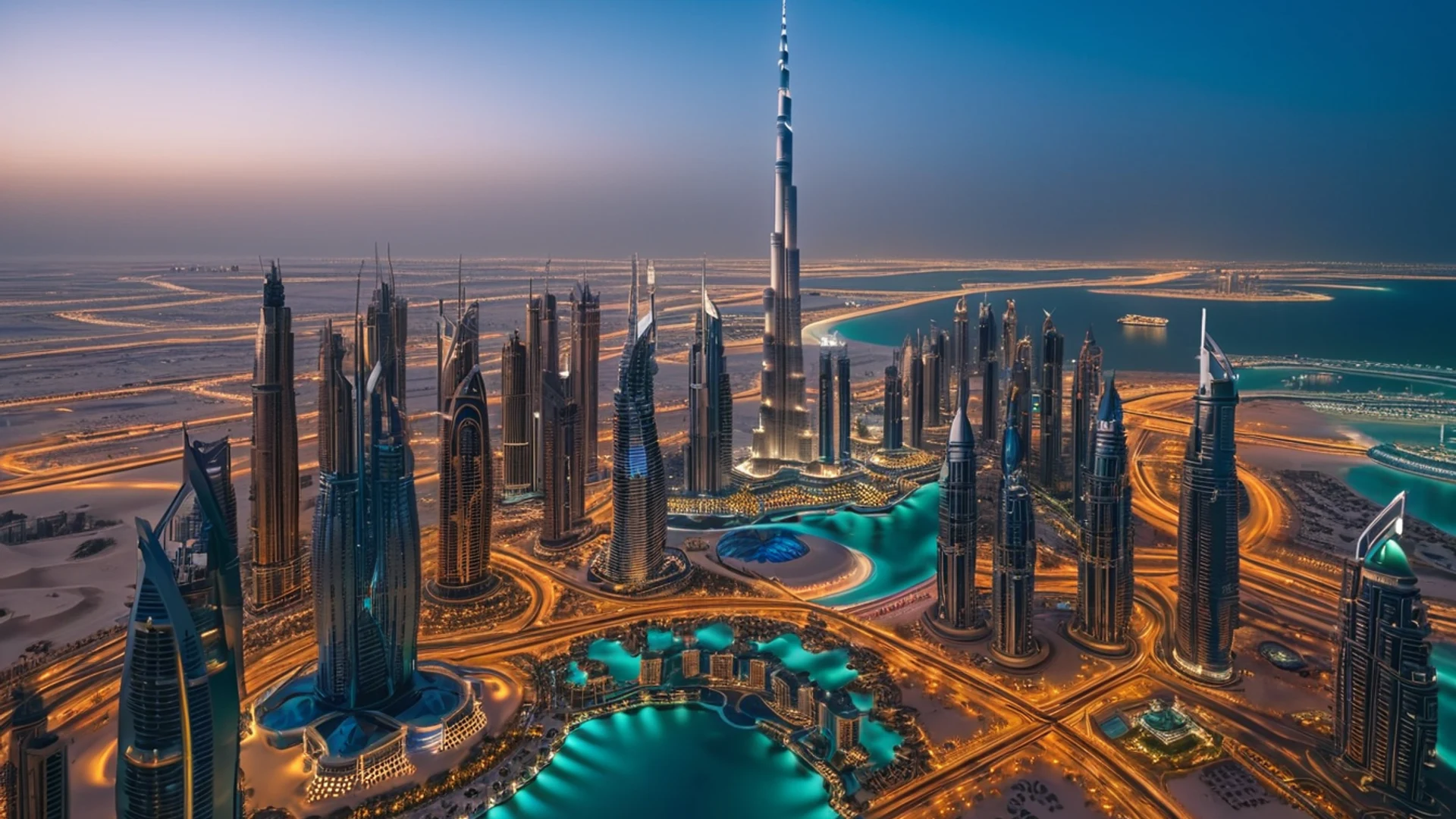 Dubai Futuristic Skyline - free hd city wallpaper for desktop