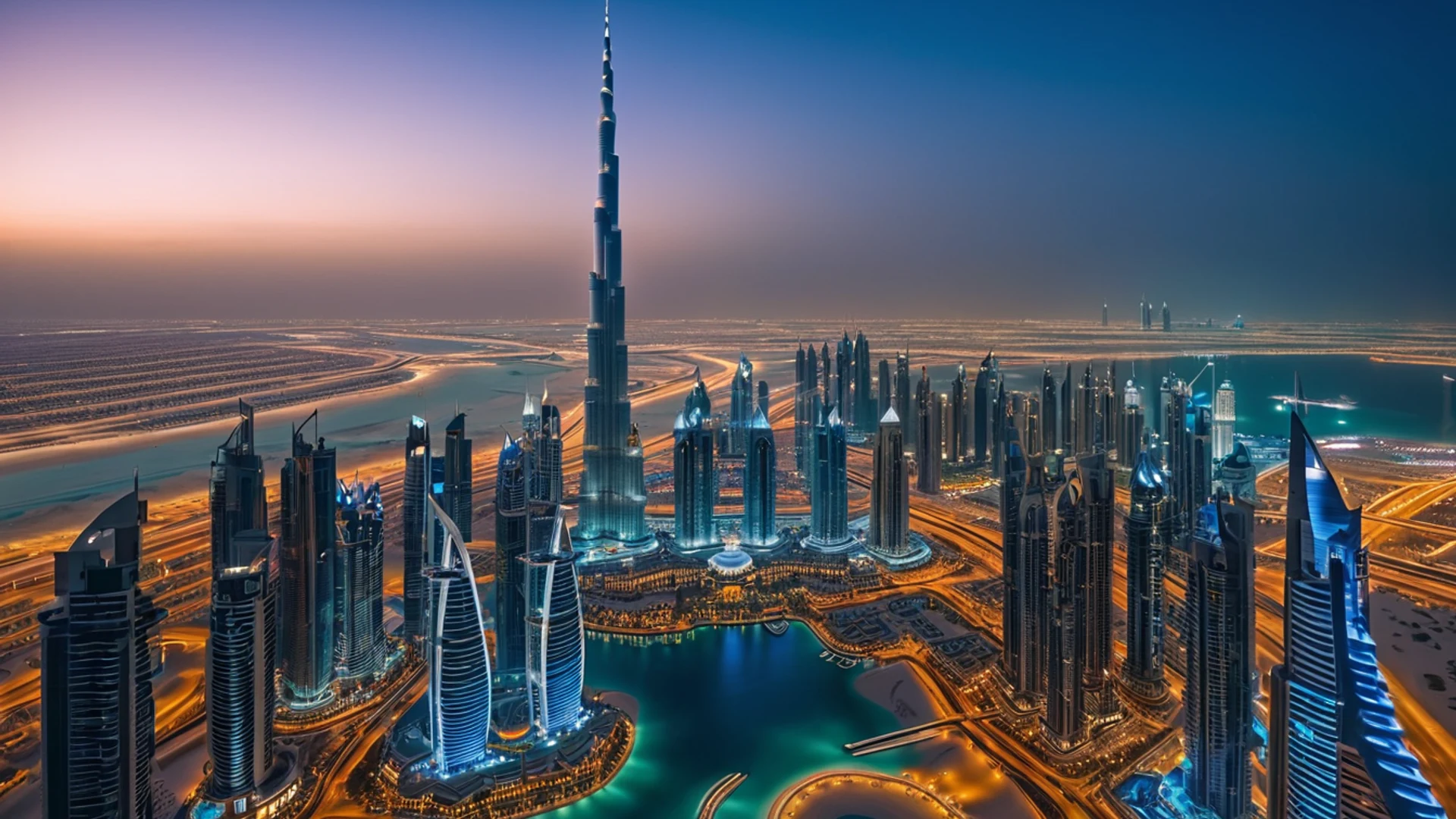 Dubai Futuristic Skyline - free hd city wallpaper for desktop